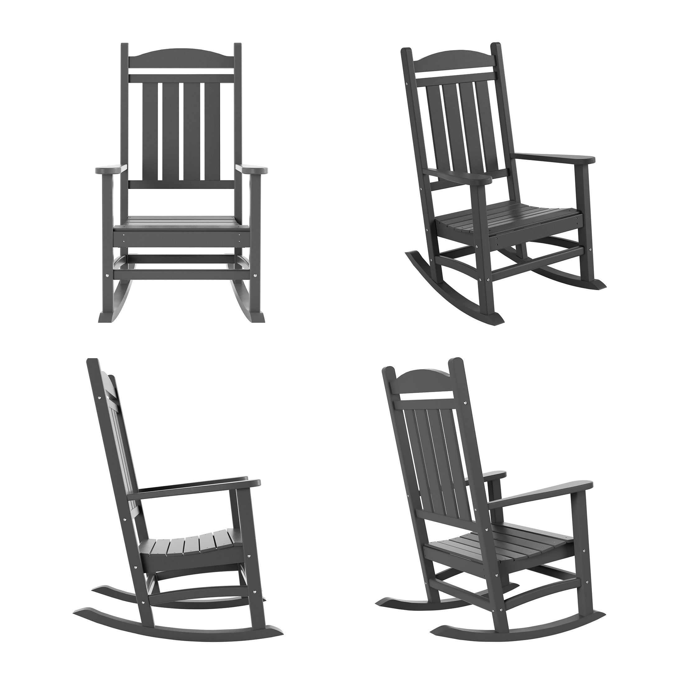 Paradise Outdoor Patio Poly Classic Porch Rocking Chair (Set of 4)