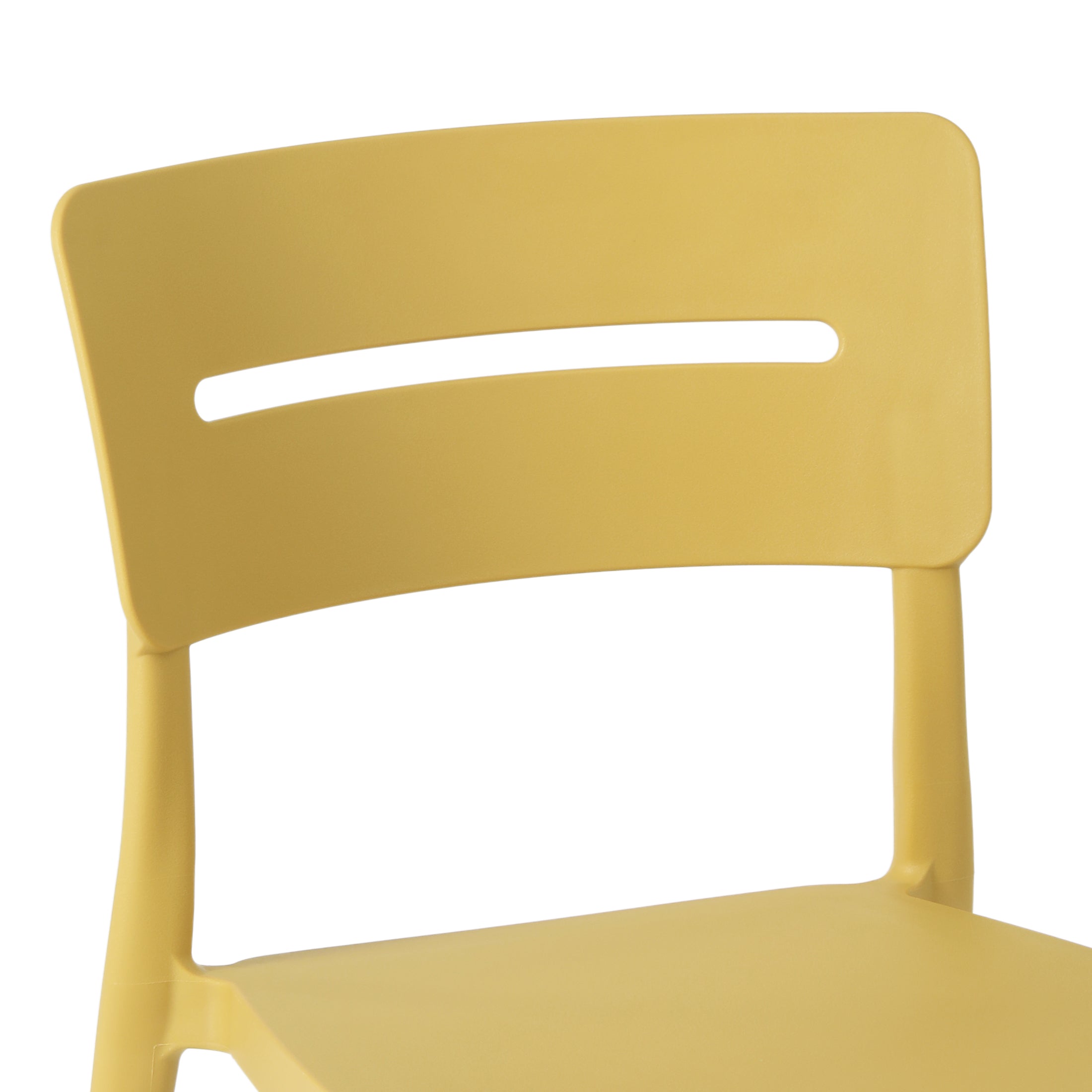 Sunshine Outdoor Modern Stackable Plastic Patio Dining Chairs (Set of 4)