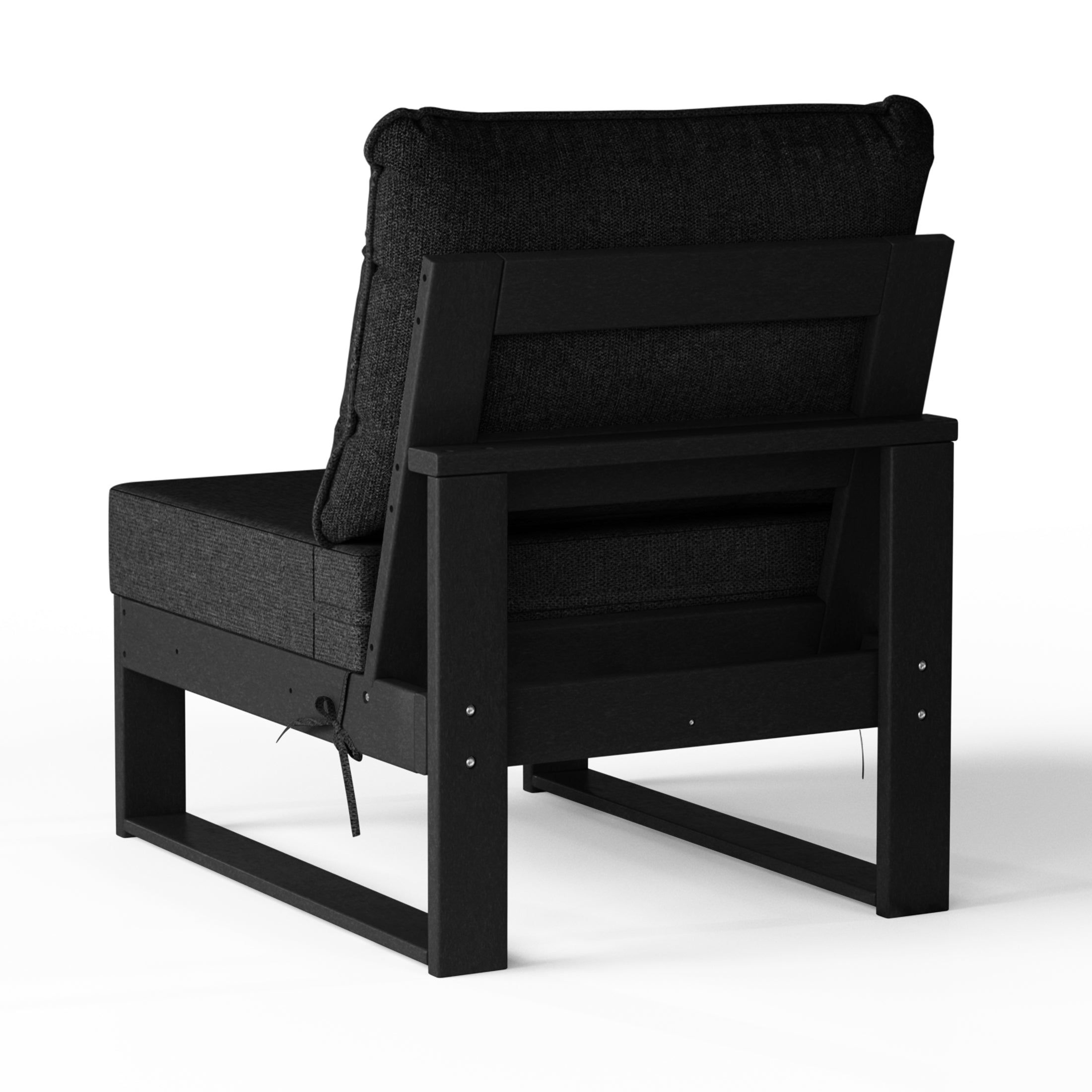 Rockaway Outdoor HDPE Sectional Armless Chair with Water-Proof Patio Cushions