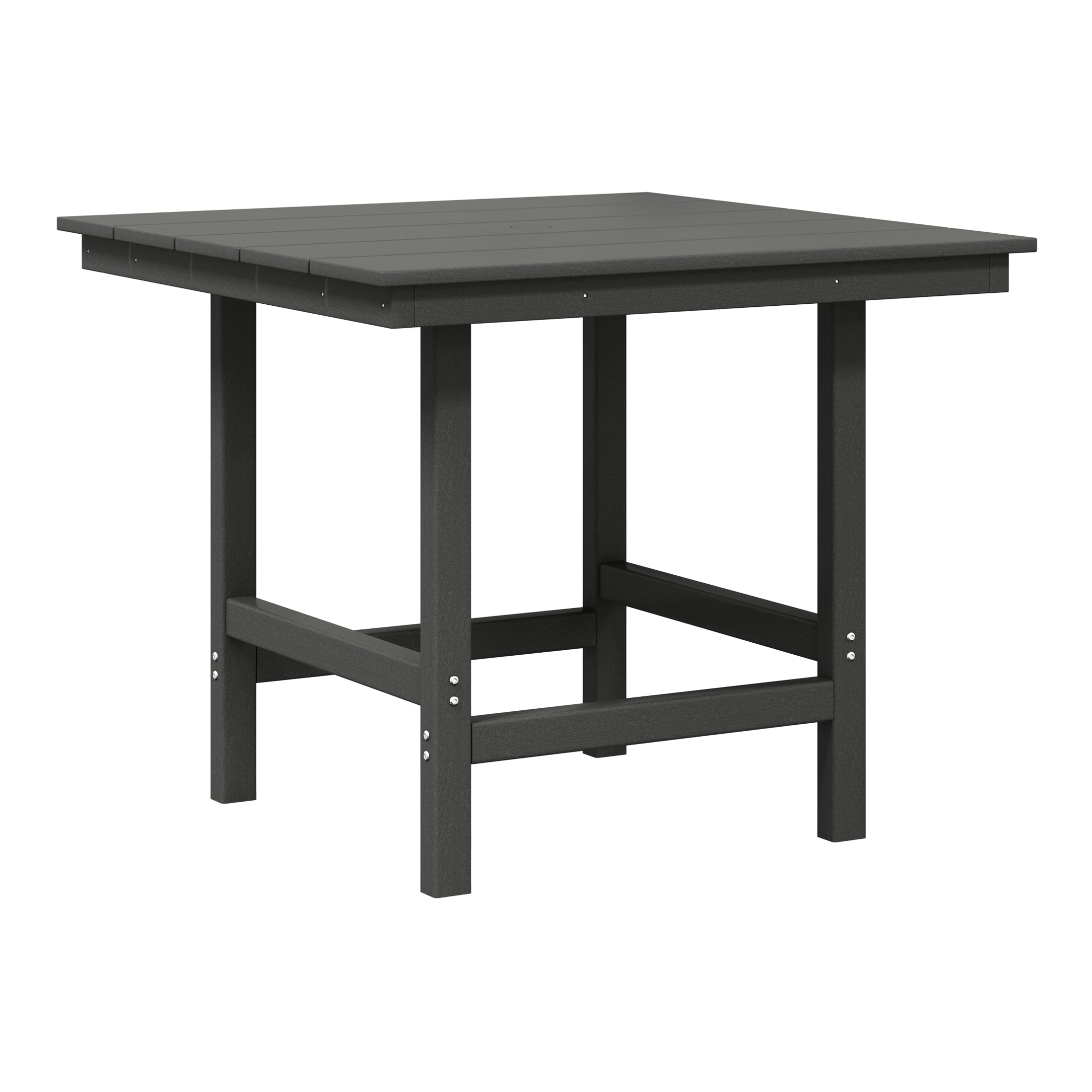 Palms Outdoor HDPE 36" Square Patio Dining Table with Umbrella Hole
