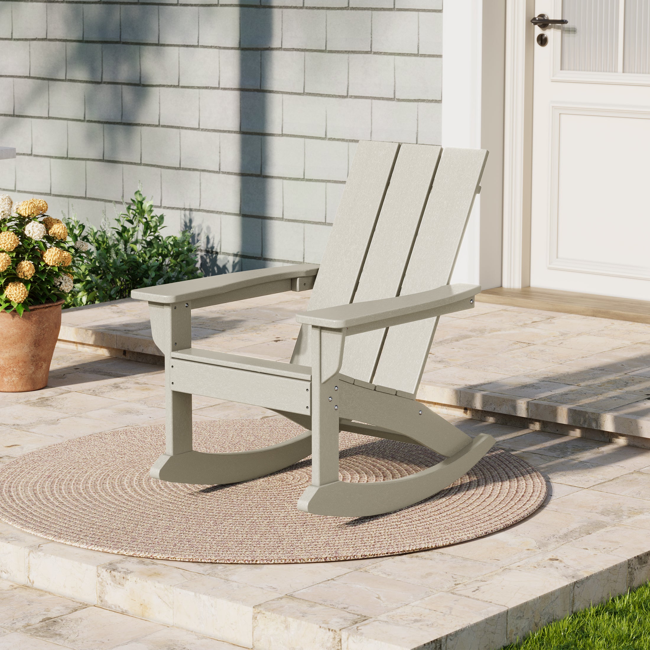 Palms Outdoor Patio Modern Adirondack Rocking Chair