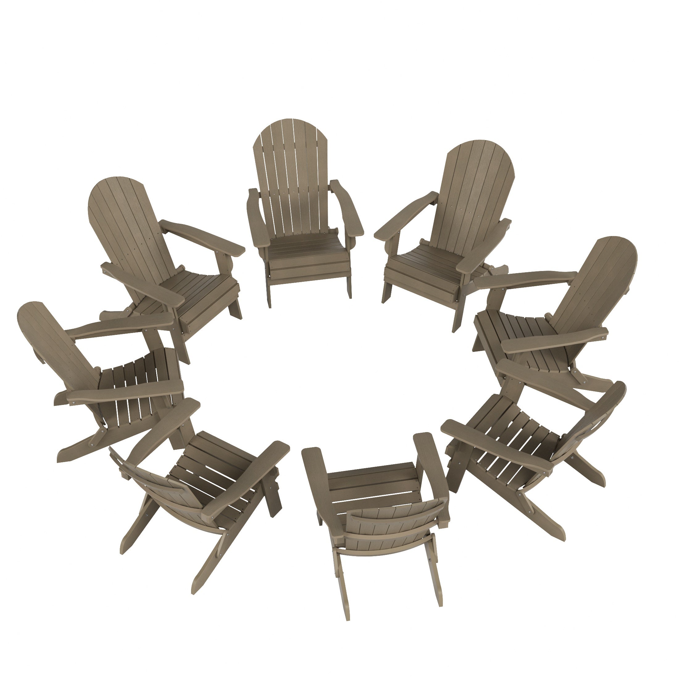 Florence HIPS Outdoor Folding Adirondack Seashell Chair (Set of 8)