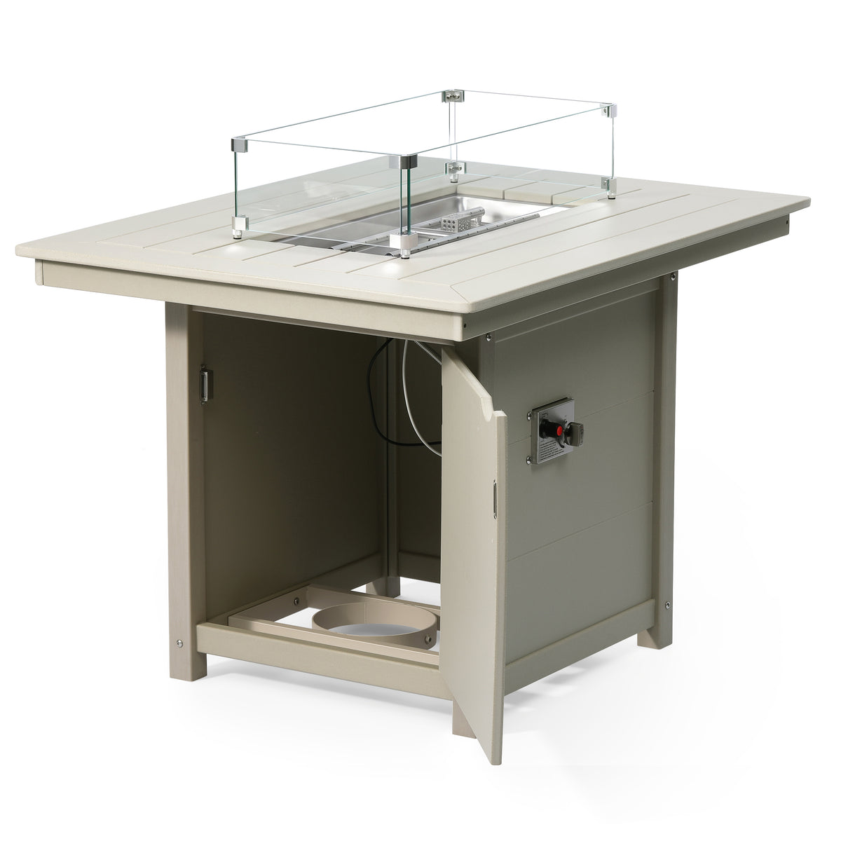 Sol 46" Modern Outdoor Patio Gas Propane Rectangular Fire Pit Table