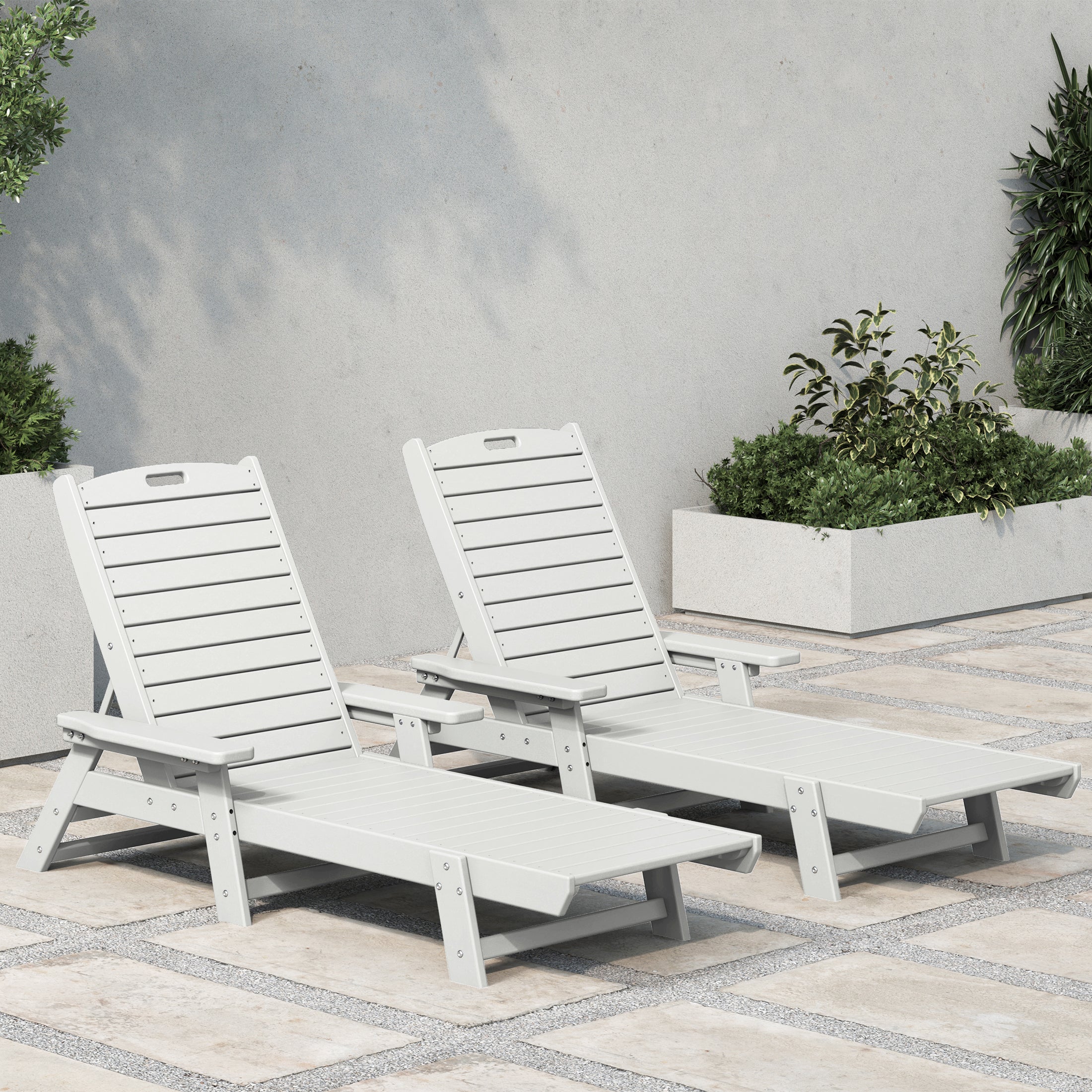 Paradise Poly Reclining Chaise Lounge (Set Of 2)