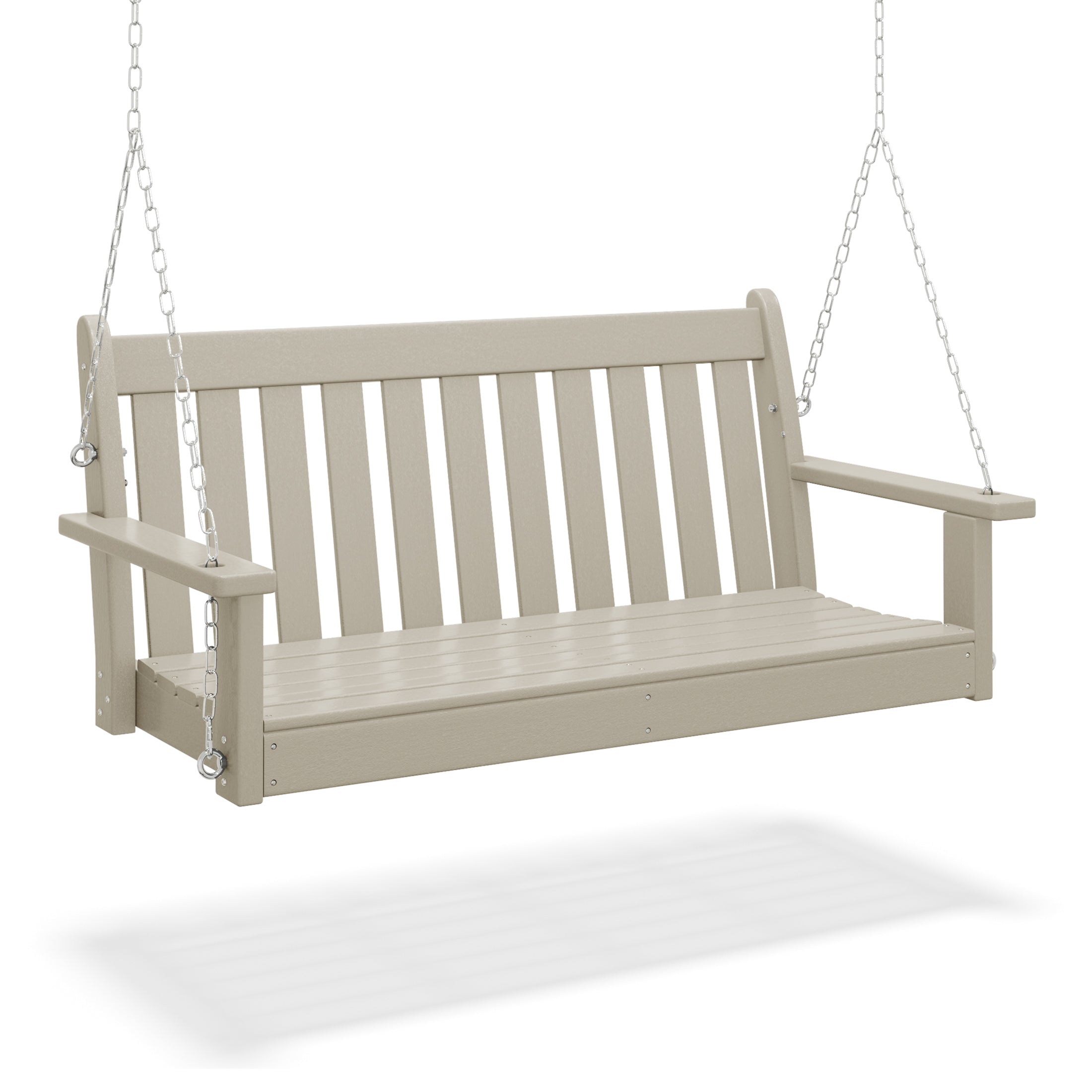 Paradise Outdoor Patio HDPE Hanging Front Porch Swing Bench