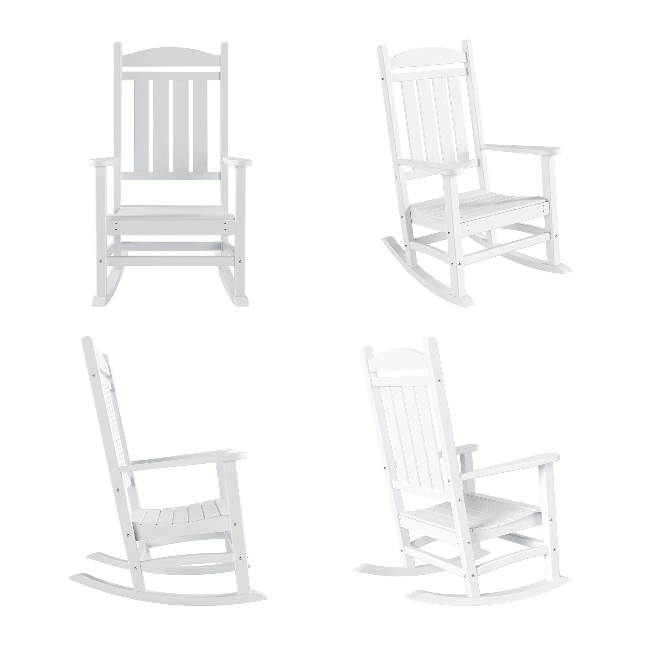 Paradise Outdoor Patio Poly Classic Porch Rocking Chair (Set of 4)