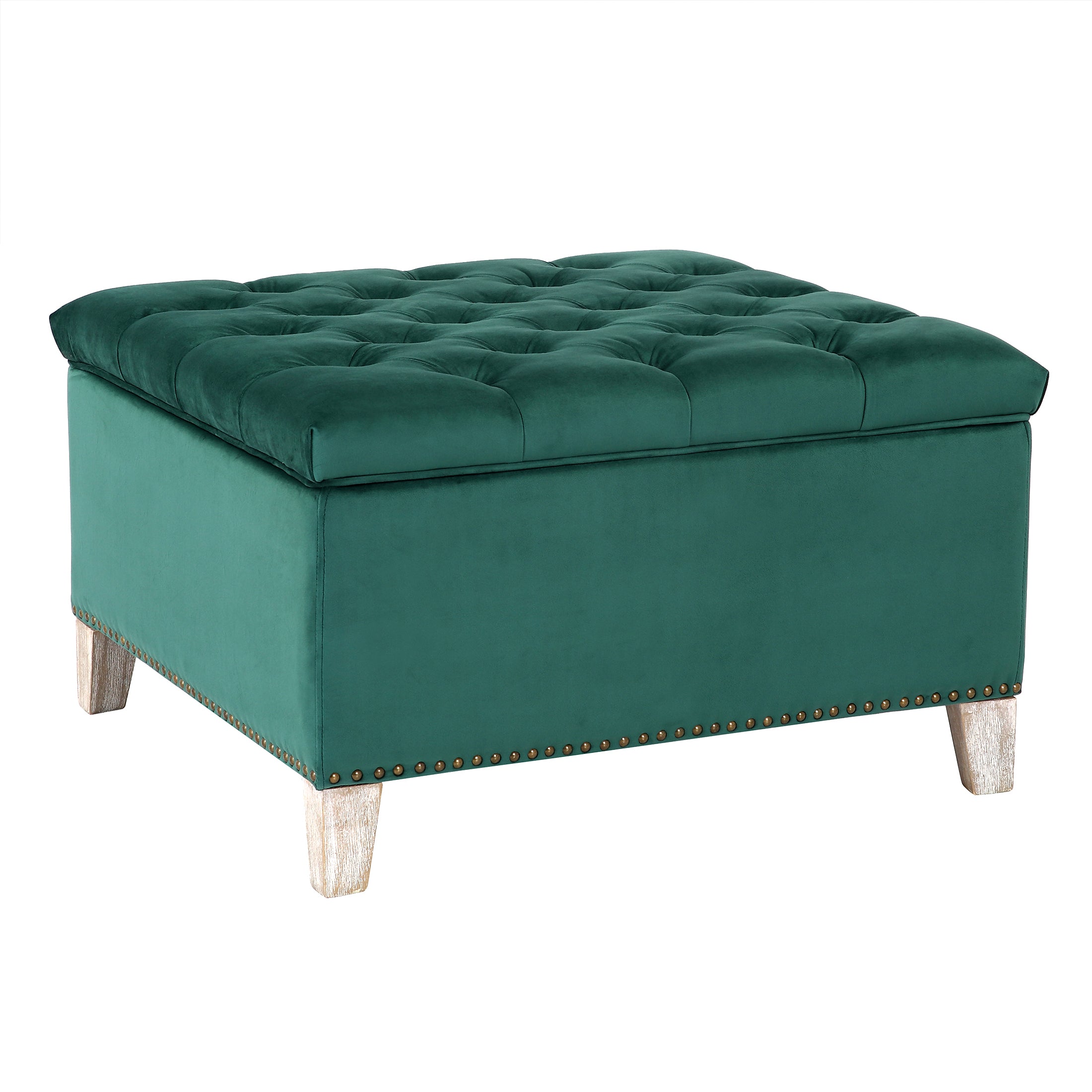 Hank Square Velvet Tufted Storage Ottoman