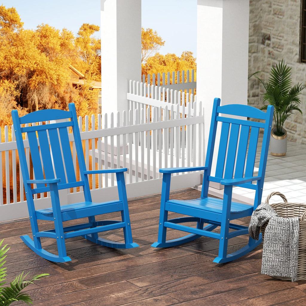 2 Seater Rocking Chair LAKEHOUSE Classic Plastic Outdoor Porch Rocking Chairs (Set of 2 ...