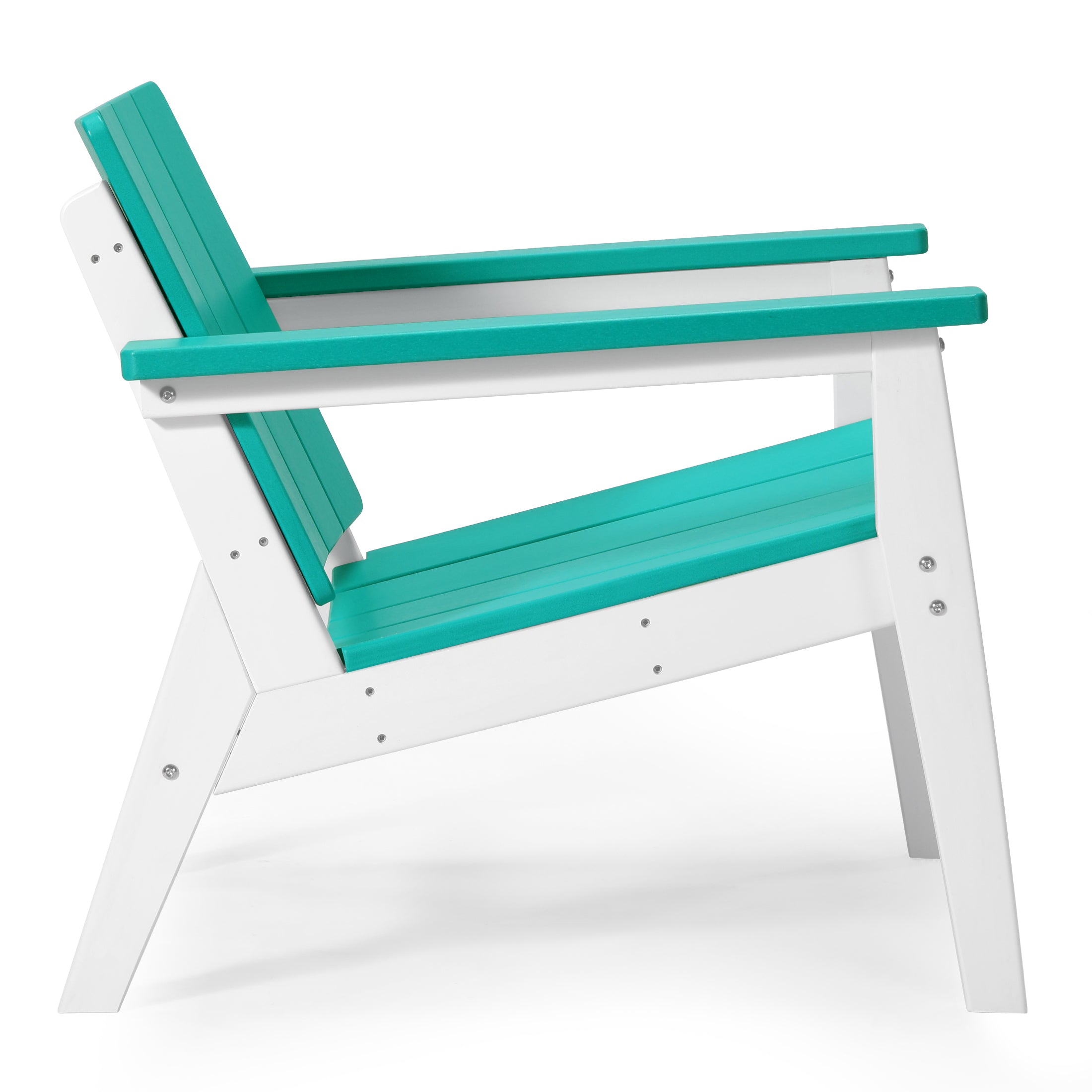 Seaside 3-Piece Outdoor HDPE Conversation Set with Deep Seating Chairs and Round Side Table