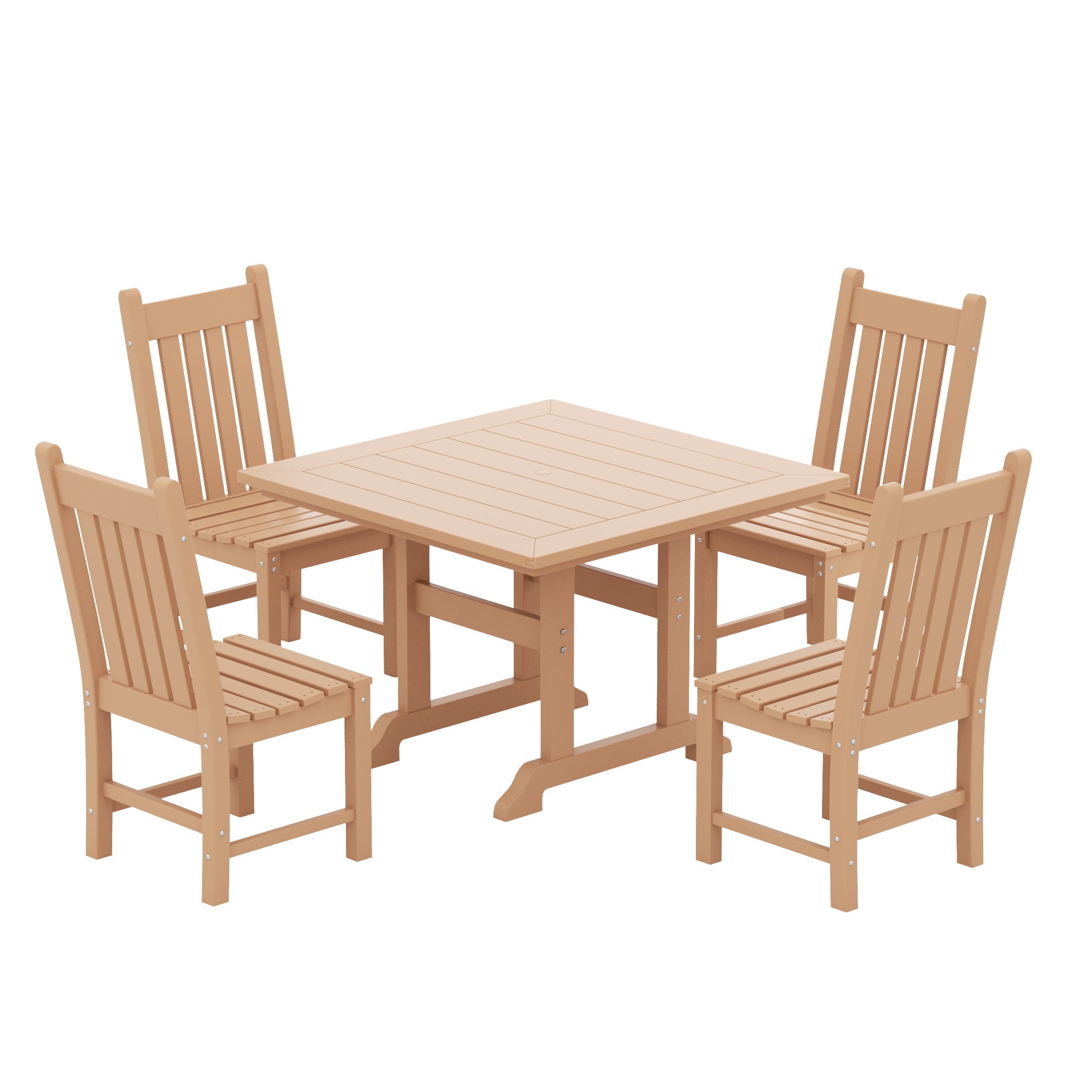 Paradise 5 Piece Outdoor Patio Dining Set Outdoor Square Table and Chair Set