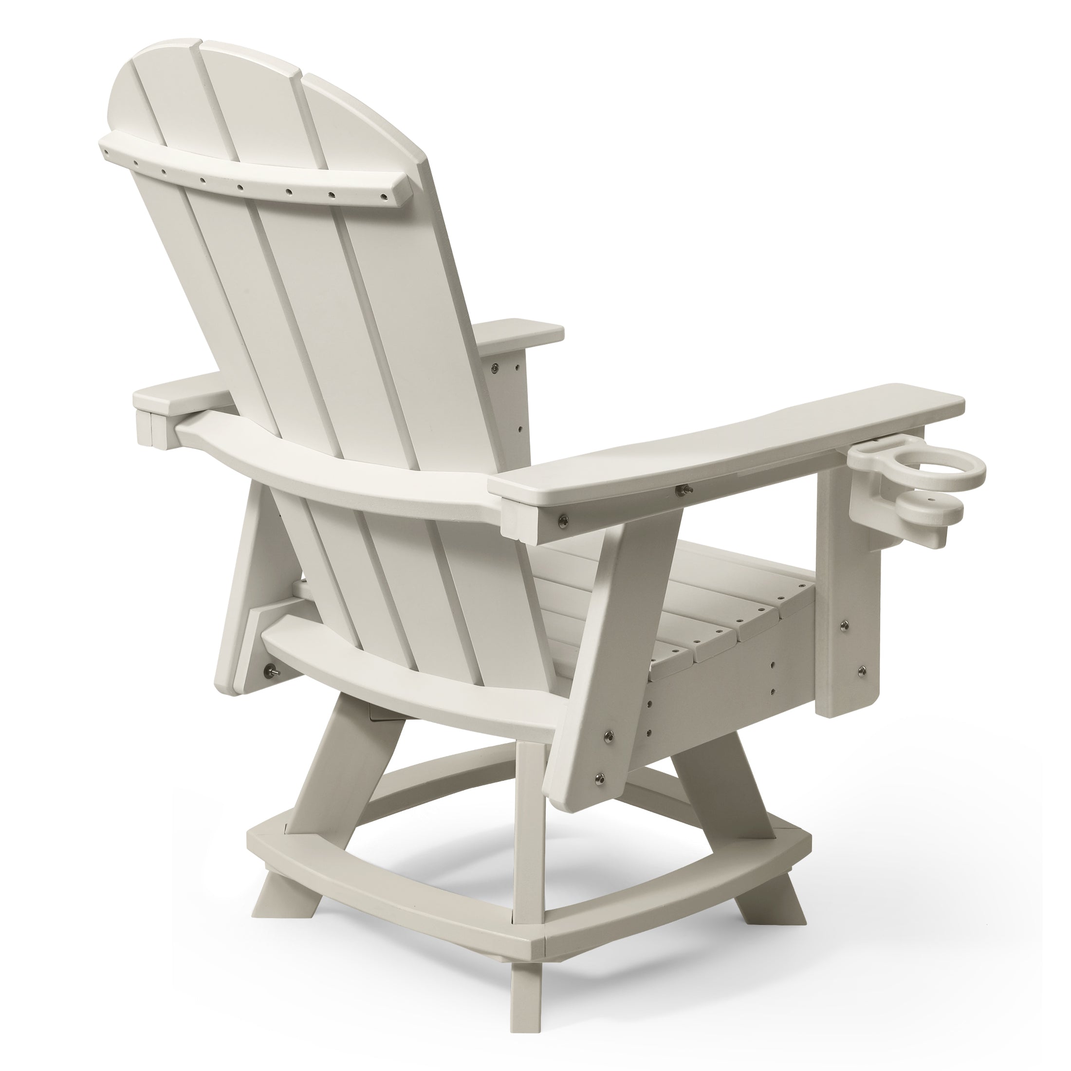 Paradise Outdoor HDPE Swivel Adirondack Patio Dining Chair With Cup Holder