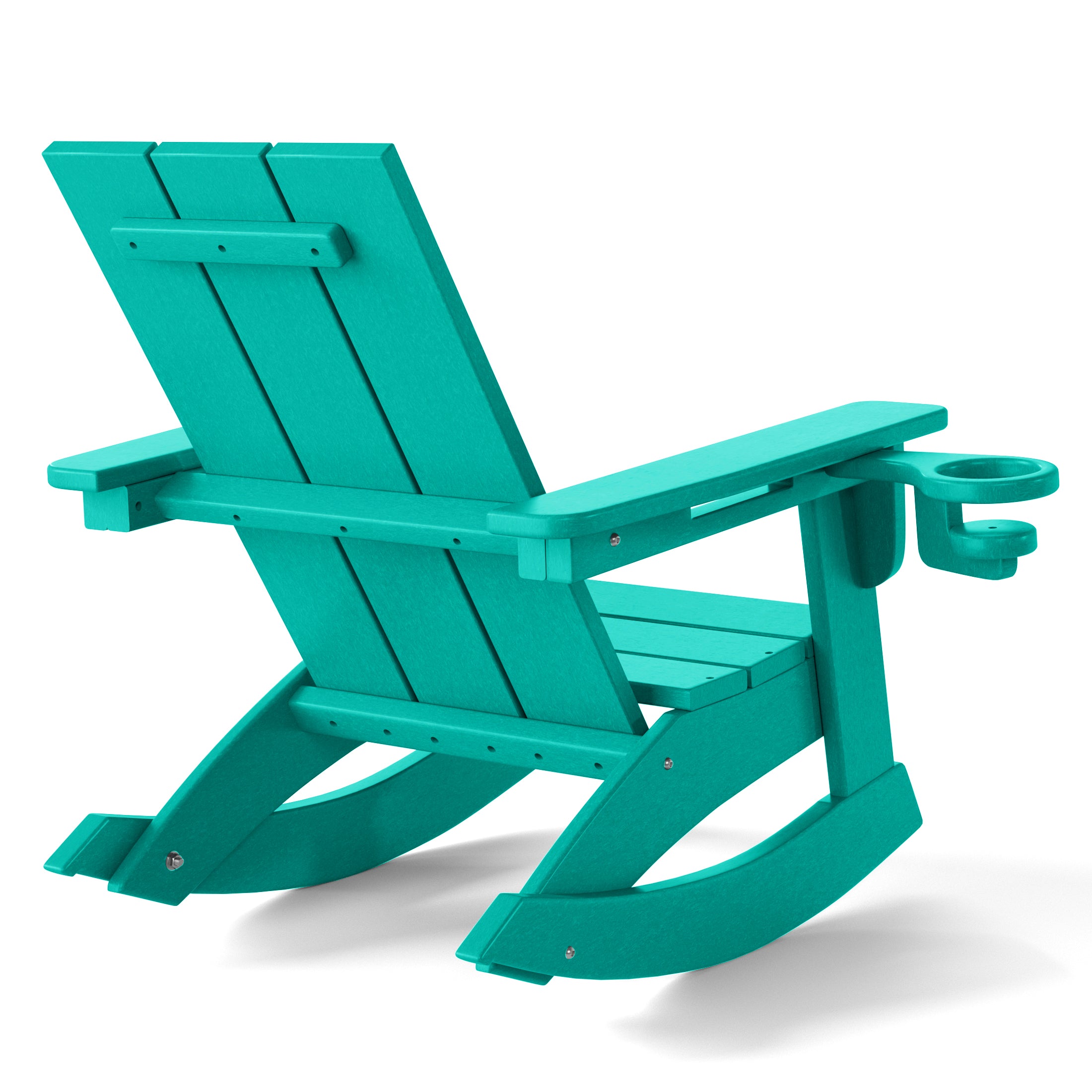 Palms Outdoor HDPE Plastic Preschool Toddler Modern Adirondack Rocking Chairs (Set of 2)