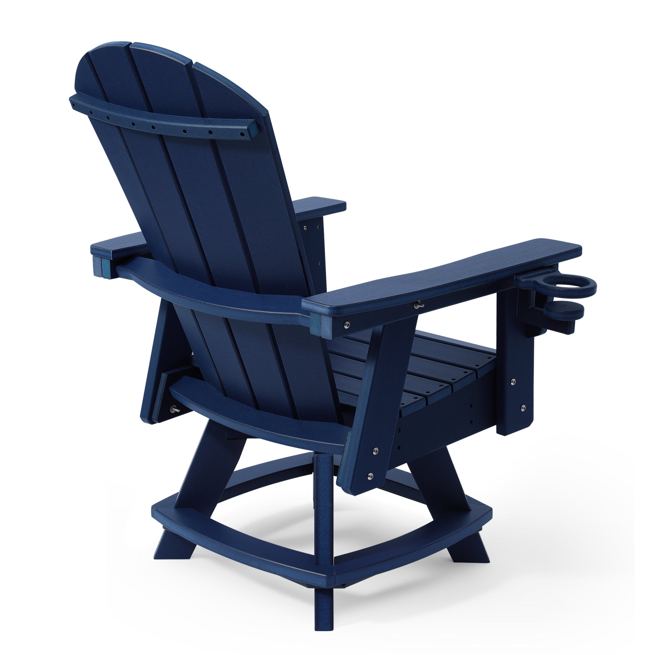 Paradise Outdoor HDPE Swivel Adirondack Patio Dining Chair With Cup Holder