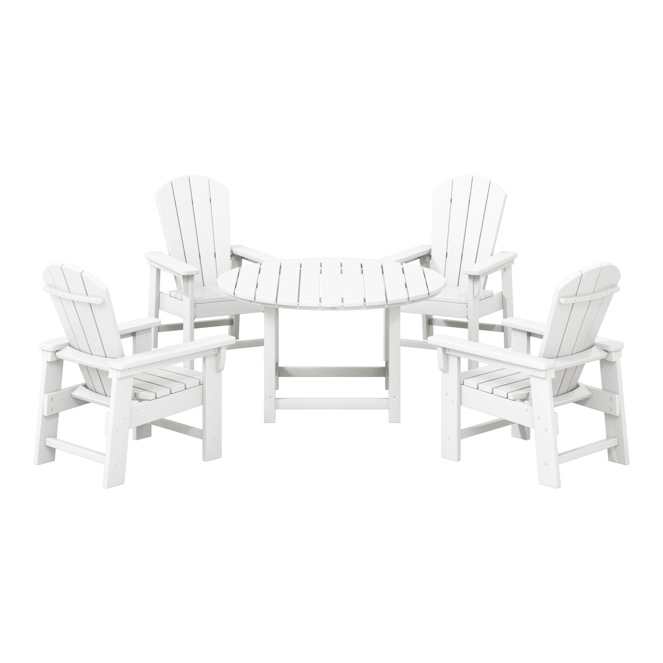 Paradise Kids 5-Piece HDPE Outdoor Patio Round Dining Table and Chairs Set