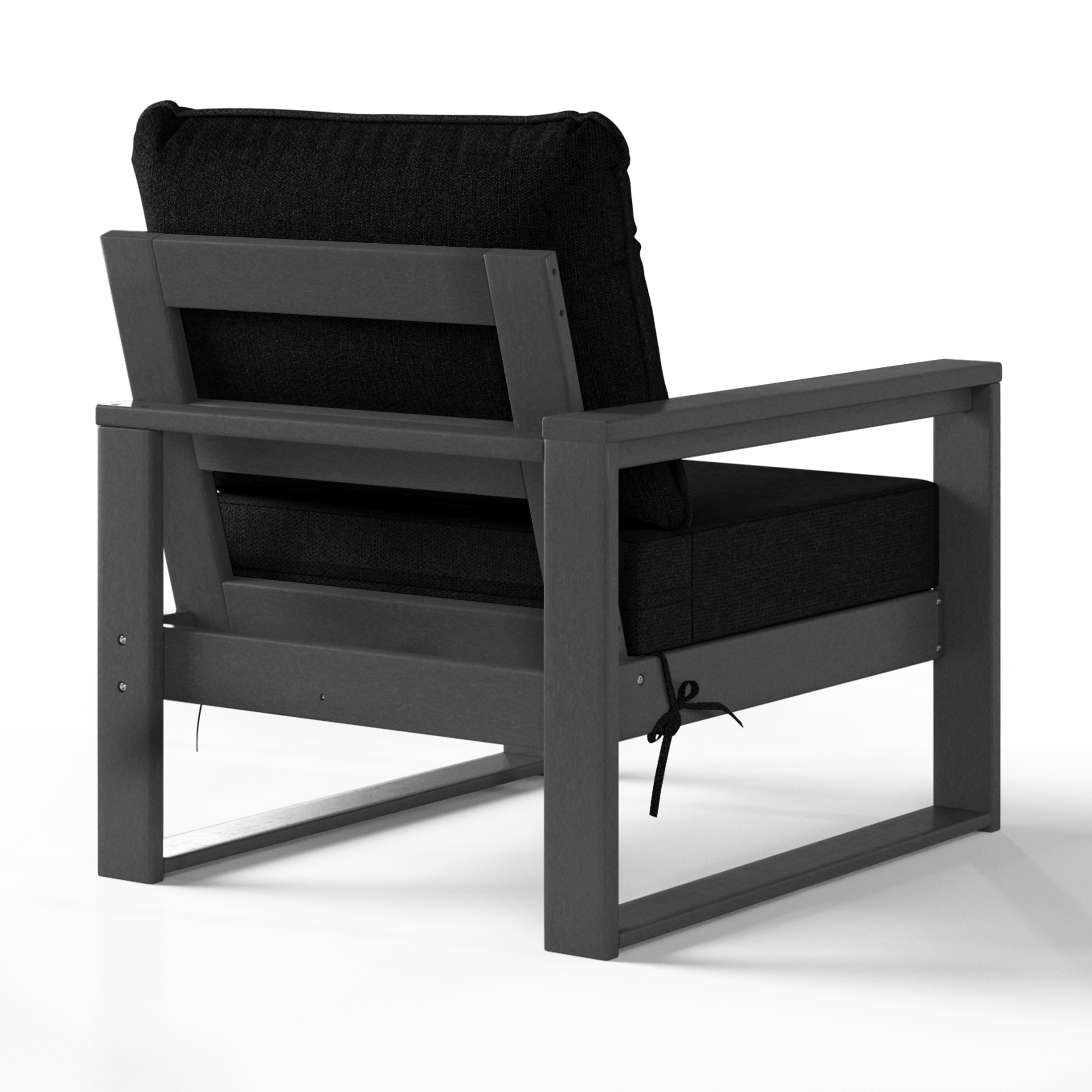 Rockaway Outdoor HDPE Left Arm Sectional Patio Corner Club Chair with Patio Cushions