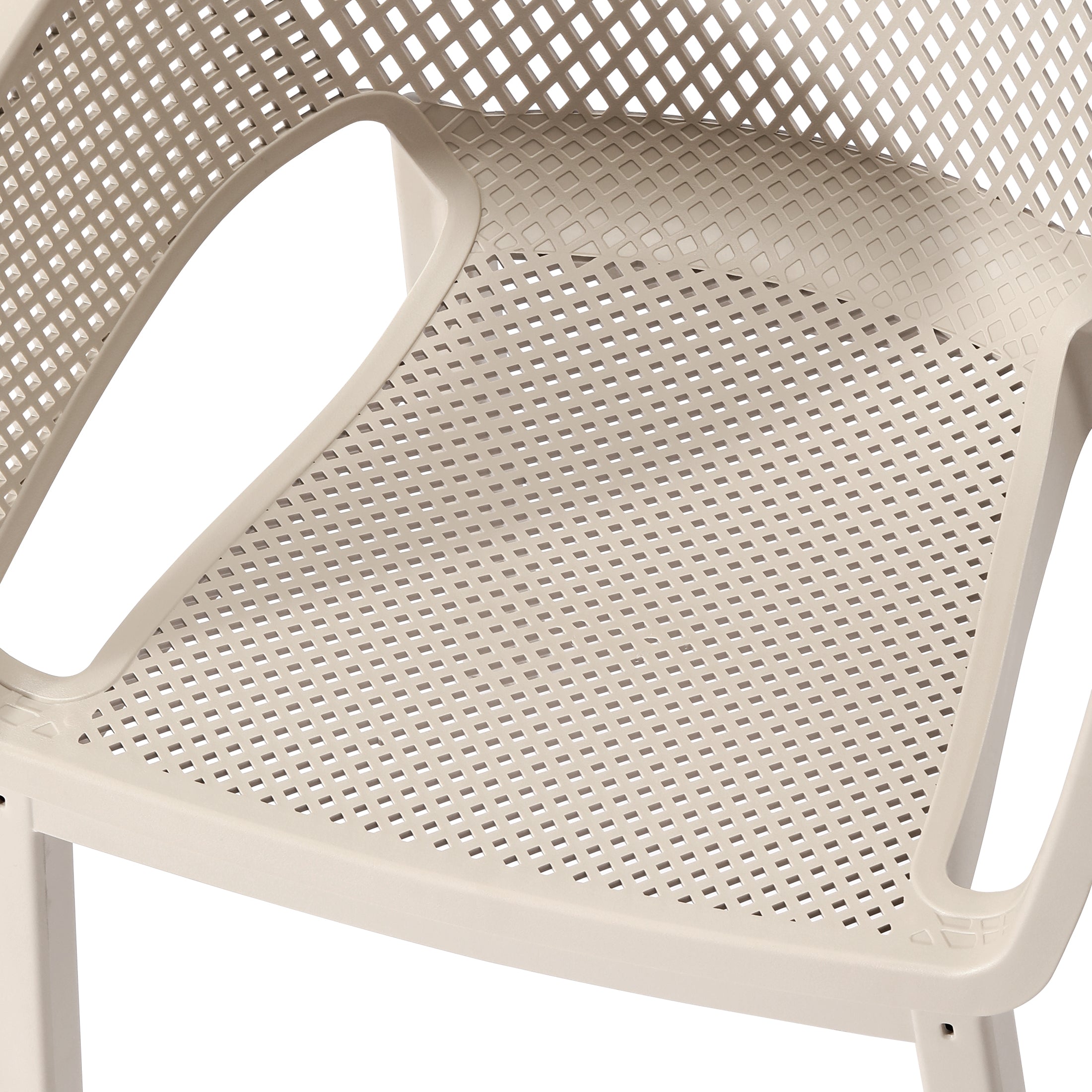 Sunshine Outdoor Modern Stackable Plastic Resin Patio Dining Armchair (Set of 4)