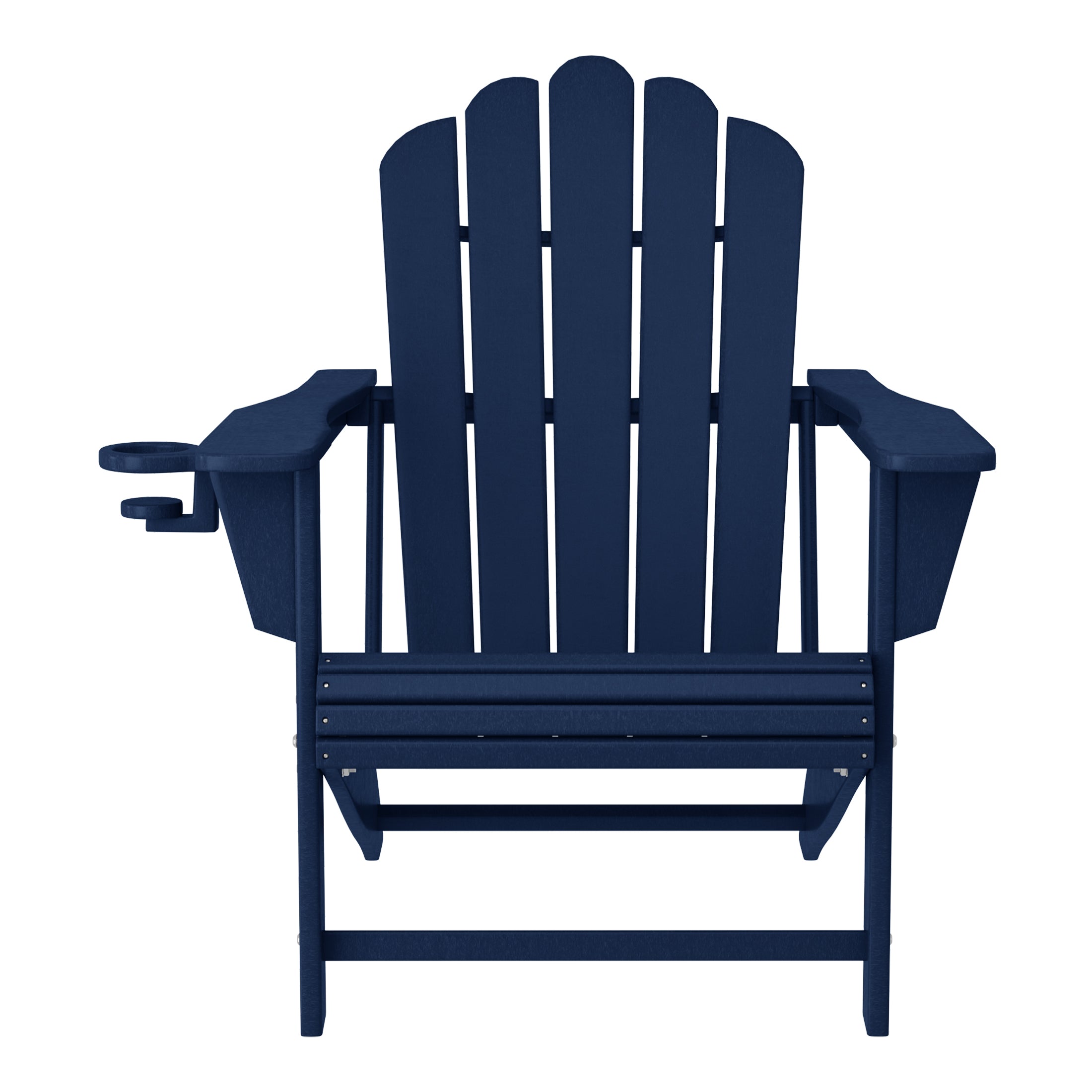 Lakeview 3-Piece Outdoor Patio HDPE Adirondack Chair With Cup Holder and Table Set