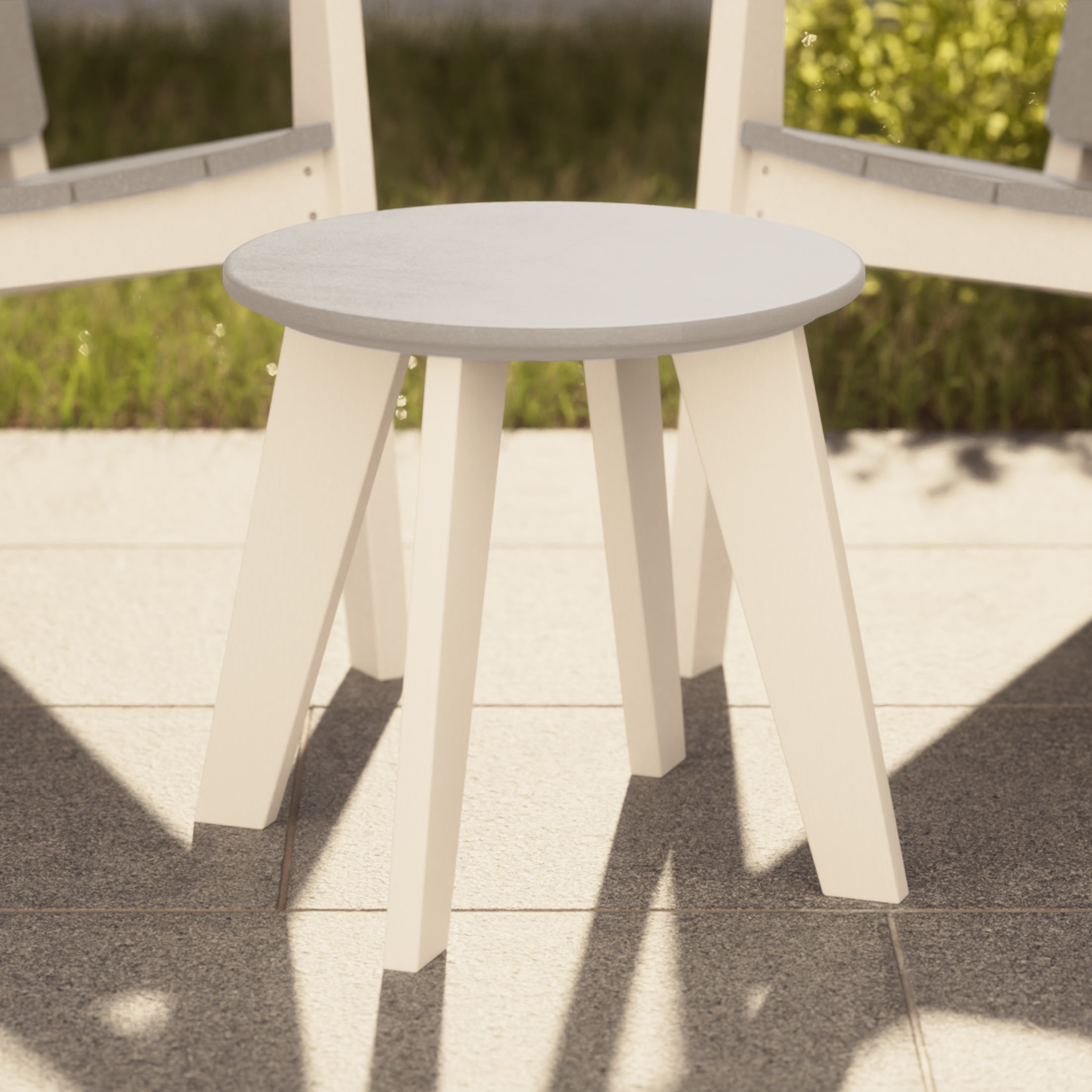 Seaside HDPE Plastic Outdoor Round Adirondack Patio Side Table