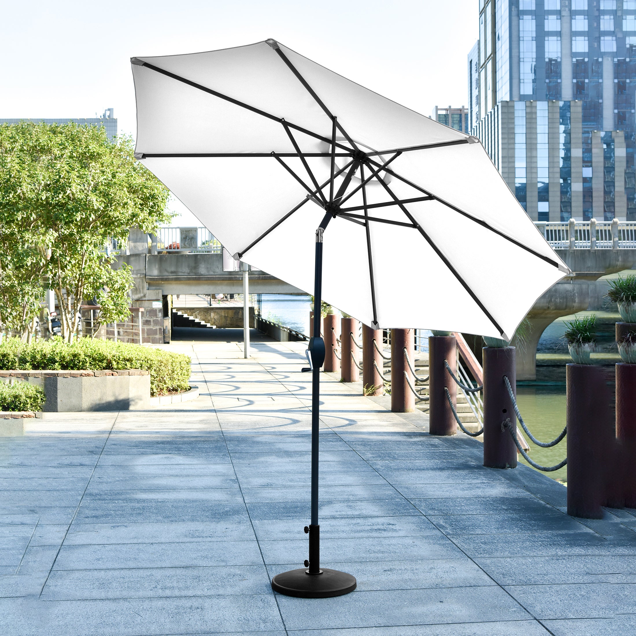 Cabana 9 ft. Patio Table Umbrella with tilt, crank features and free standing weight base kit