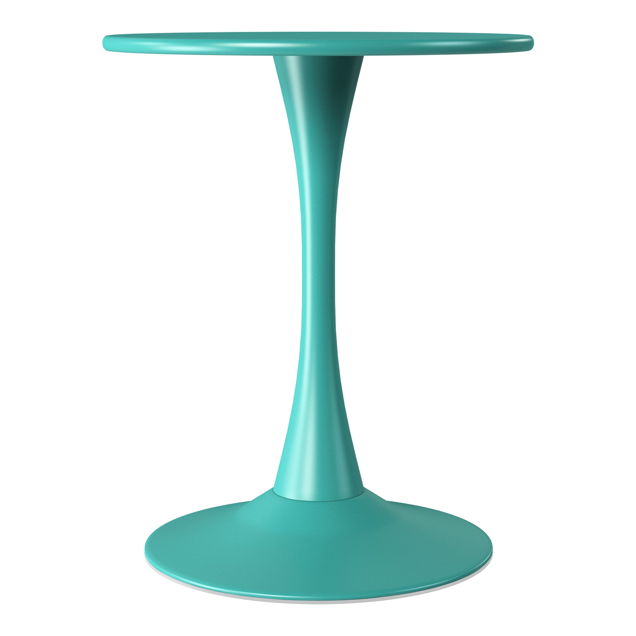 Sunshine 3-Piece Outdoor Round Metal Dining Table Set And Stackable Resin Patio Dining Side Chairs