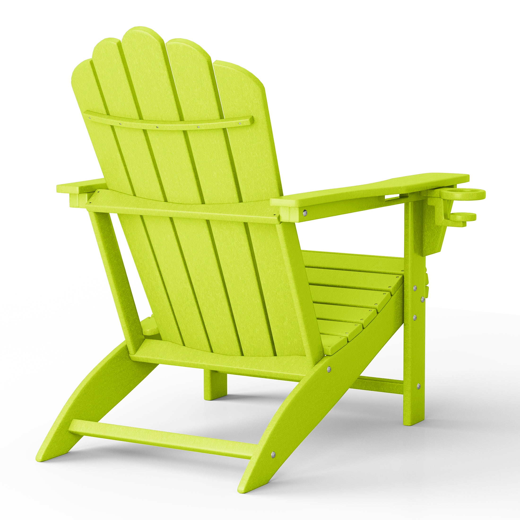 Lakeview Outdoor Patio HDPE Adirondack Chairs With Cup Holders (Set of 8)