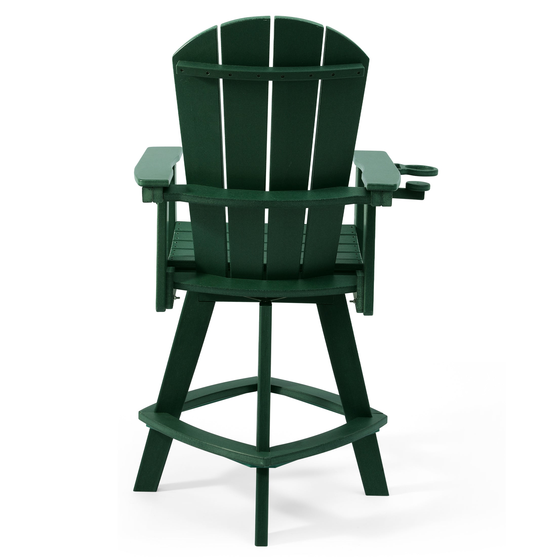 Paradise Outdoor HDPE Swivel Adirondack Bar Height Chair With Cup Holder