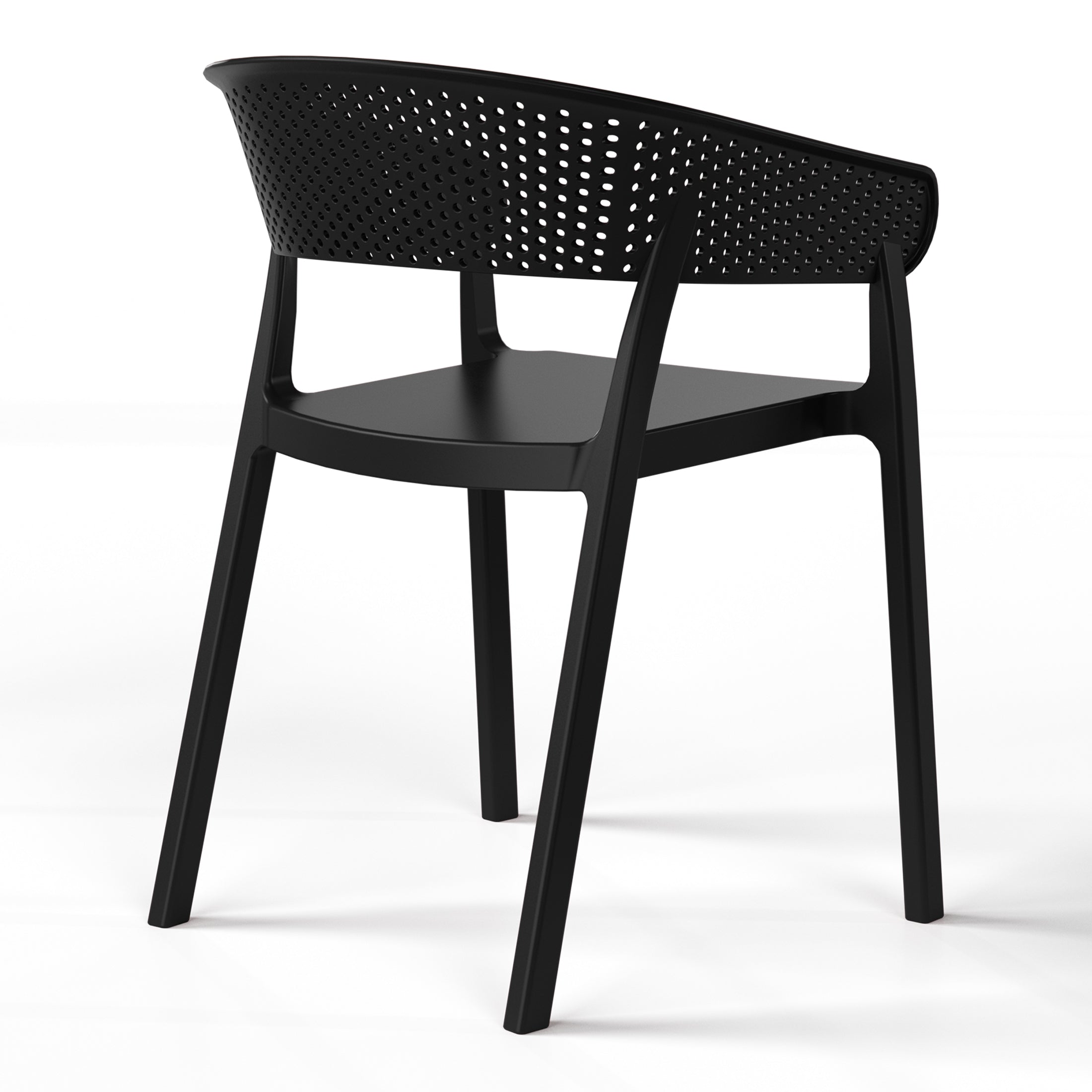 Sunshine Outdoor Modern Stackable Plastic Resin Patio Dining Armchair (Set of 2)