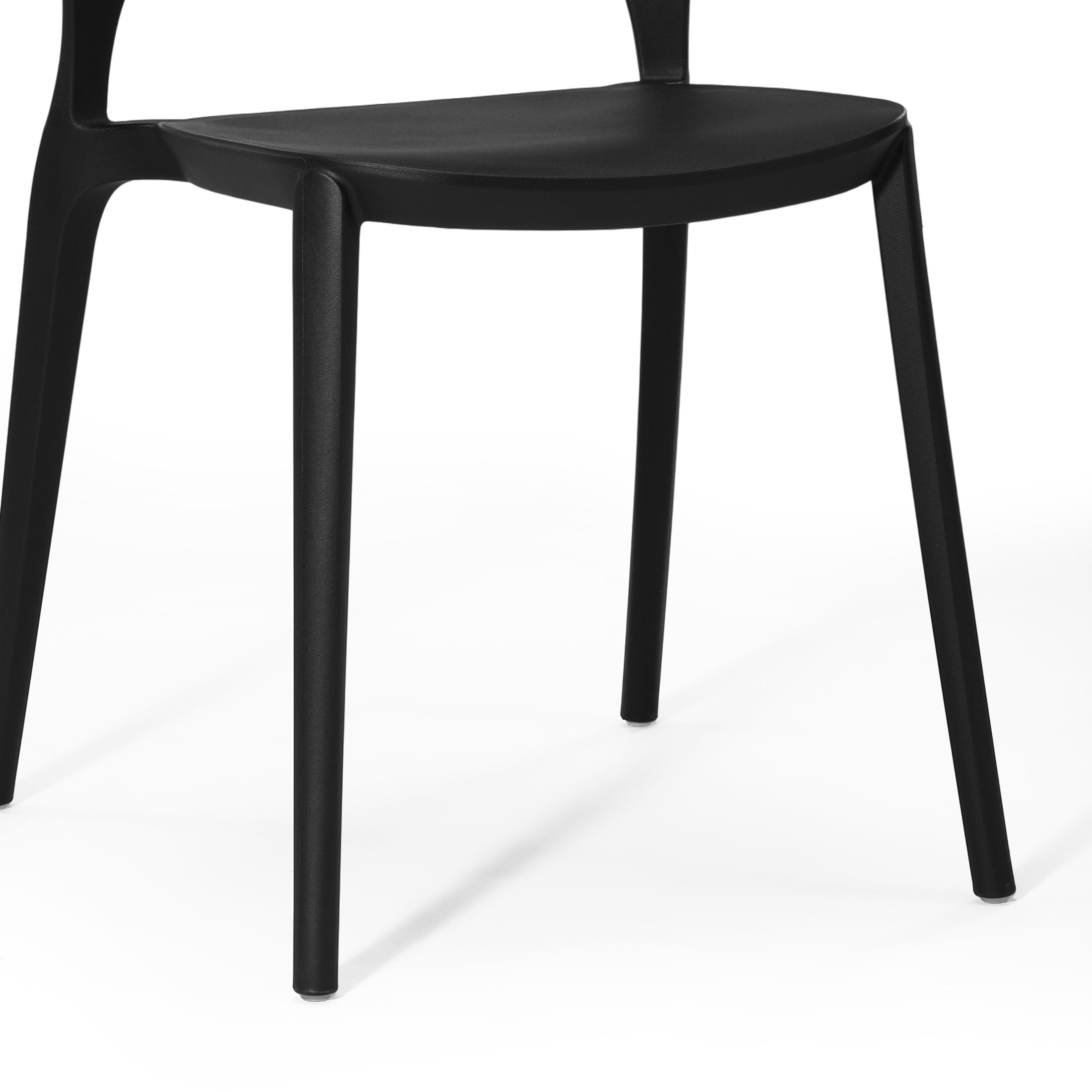 Sunshine Outdoor Modern Stackable Plastic Patio Dining Side Chairs (Set of 4)