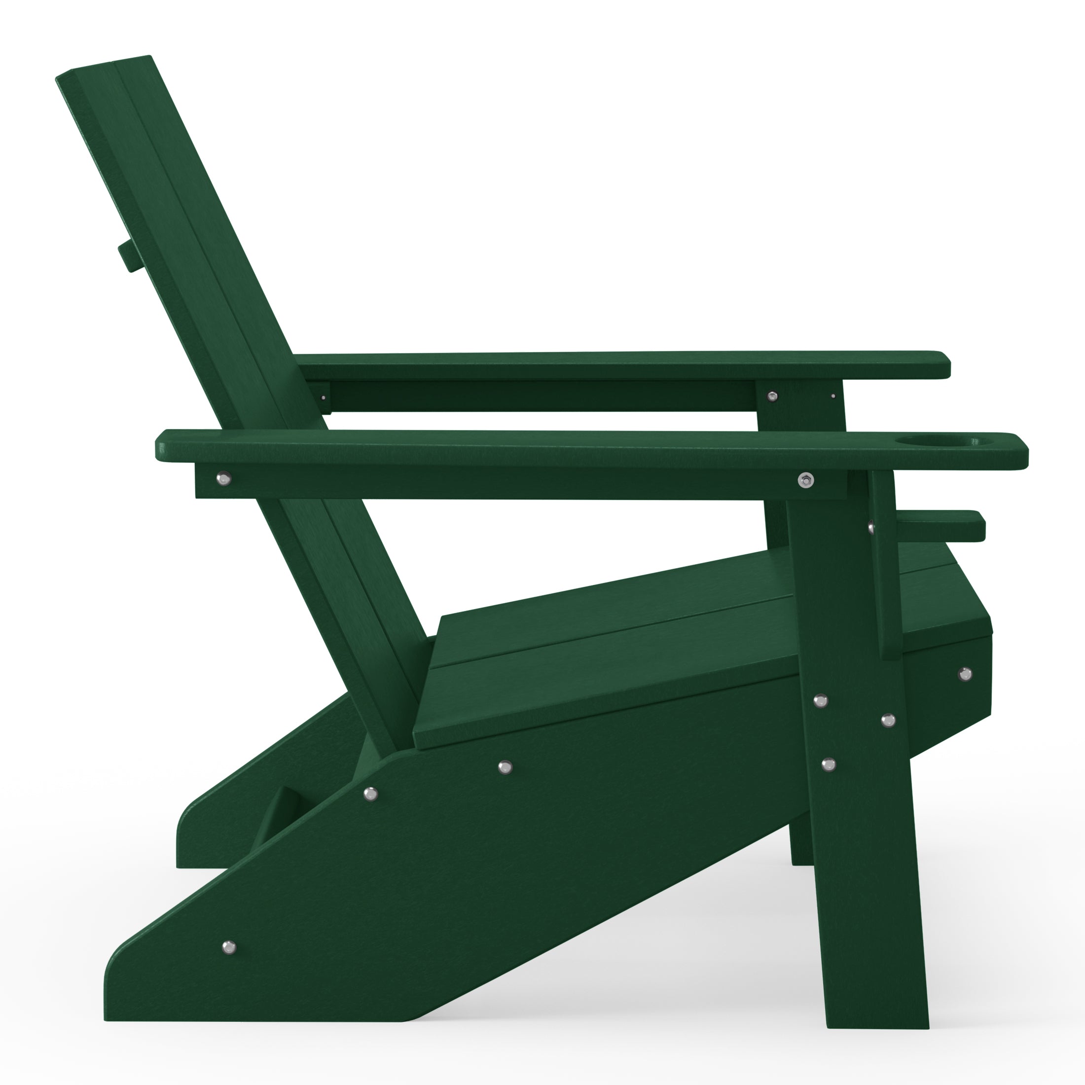 Seaview Outdoor HDPE Modern Adirondack Chair with Cup Holder (Set of 4)