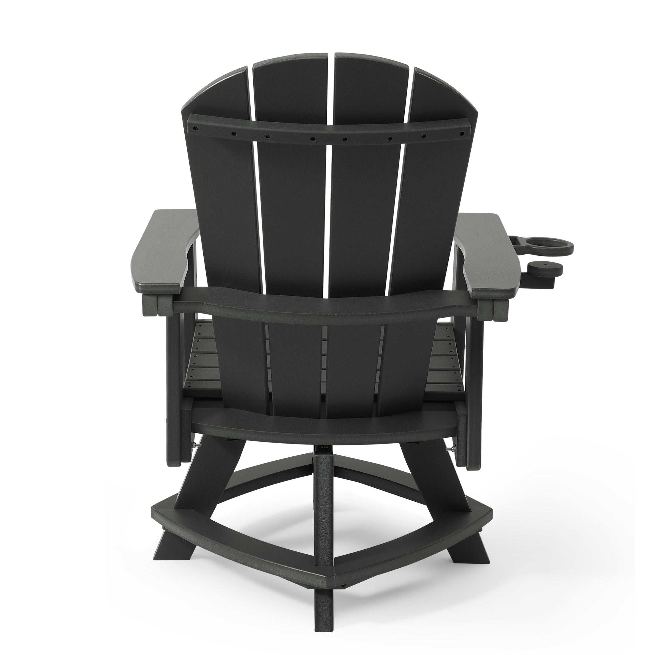 Paradise Outdoor HDPE Swivel Adirondack Patio Dining Chair With Cup Holder