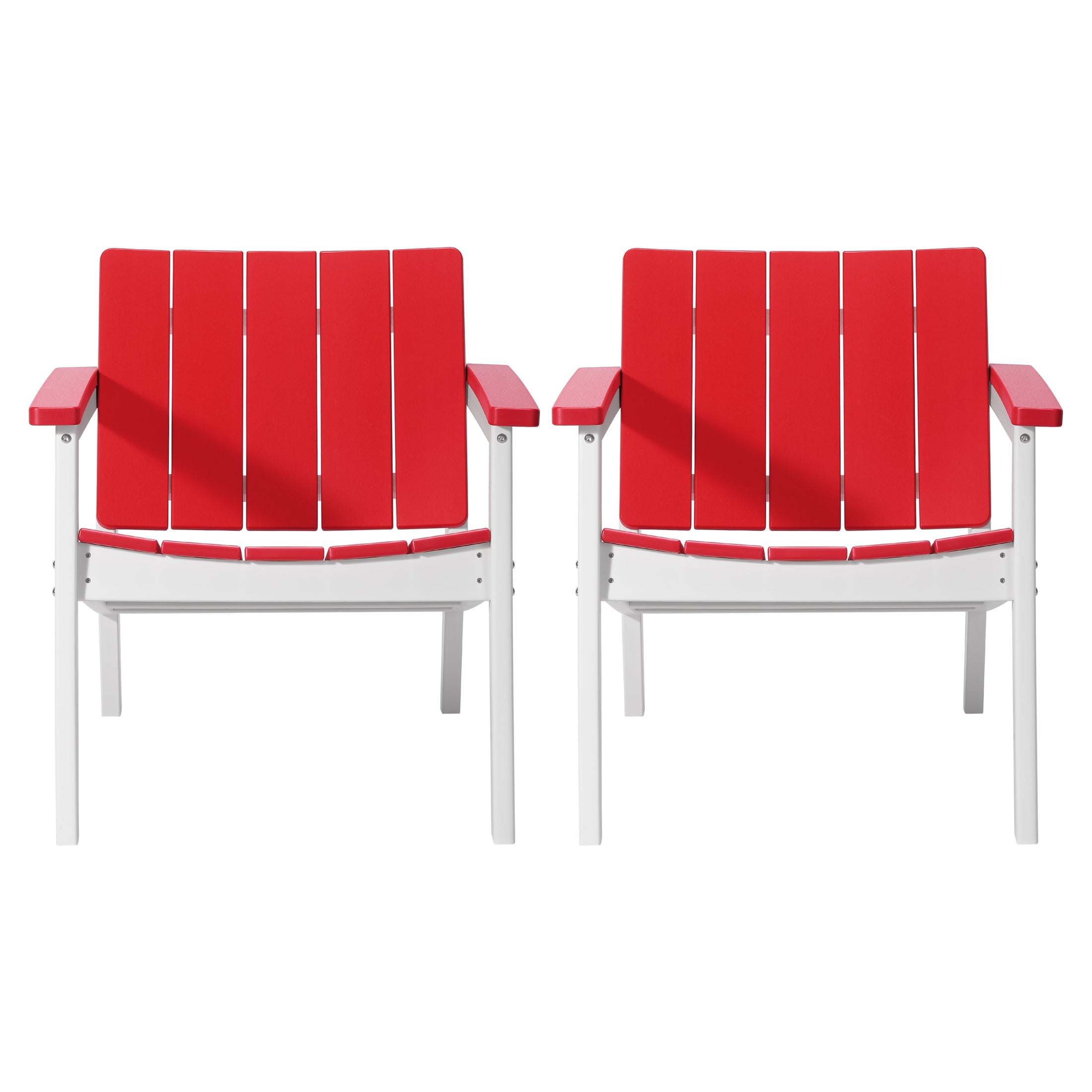 Seaside Outdoor HDPE Modern Patio Club Armchairs (Set of 2)