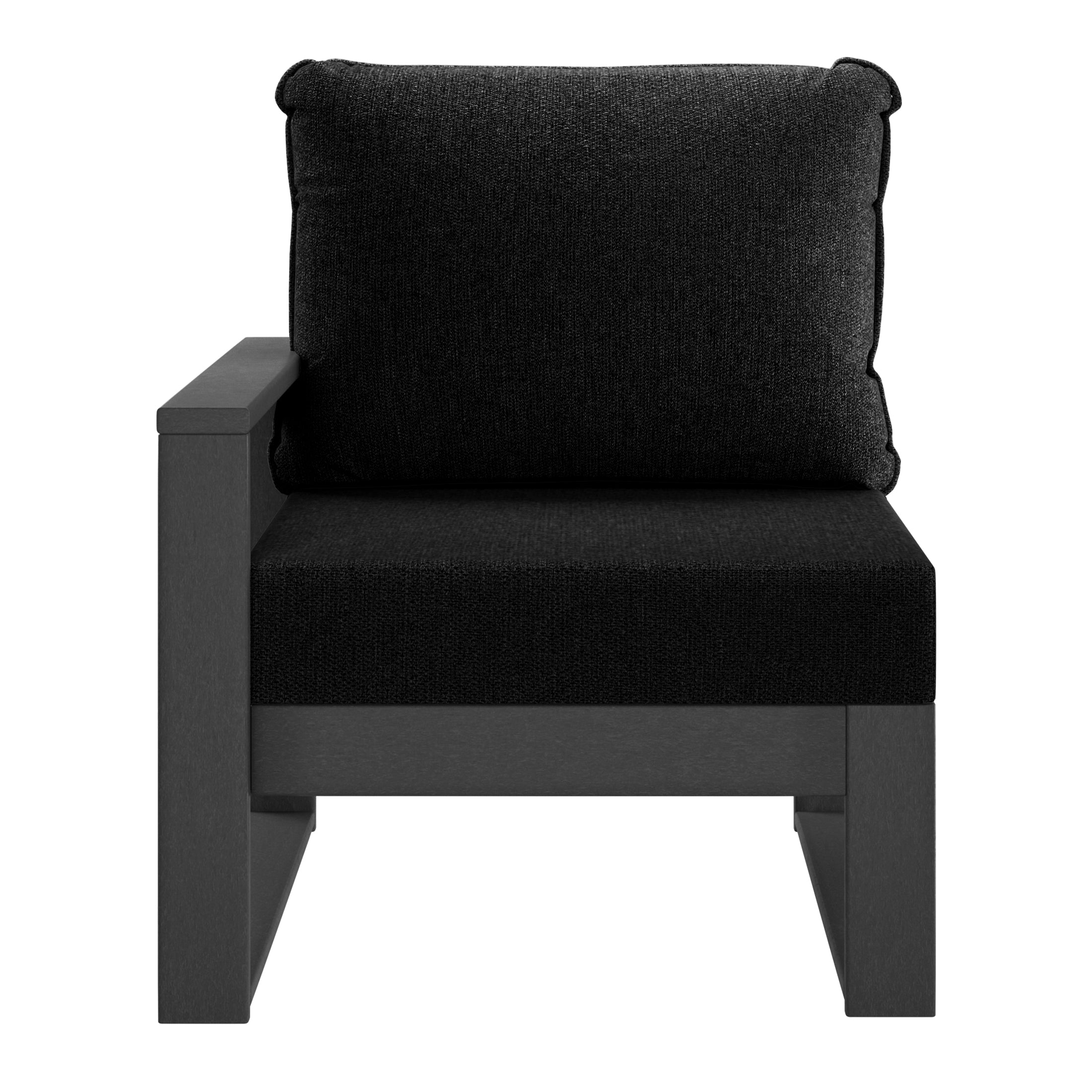Rockaway Outdoor HDPE Left Arm Sectional Patio Corner Club Chair with Patio Cushions