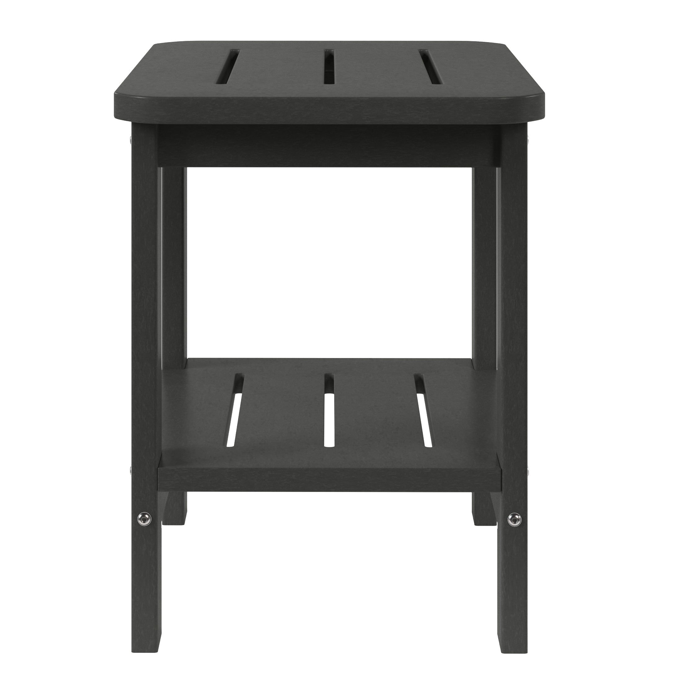 Lago 2-Tier Outdoor HDPE Modern Adirondack Square Patio Side Table