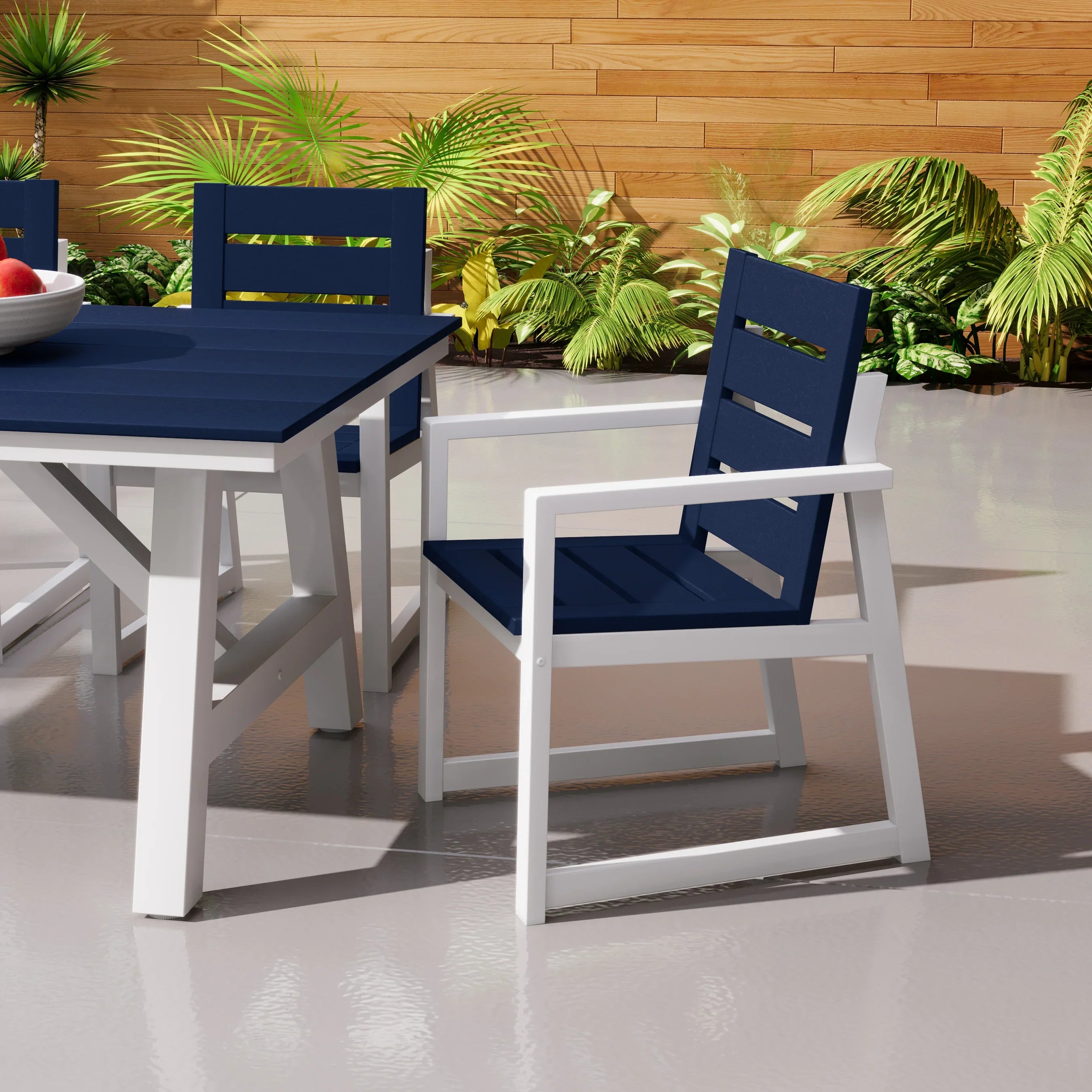 Stinson HDPE Outdoor Patio Dining Arm Chair
