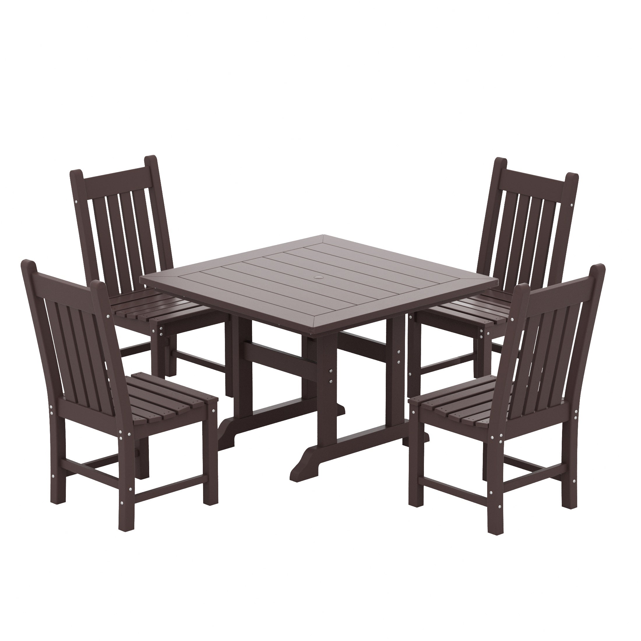 Paradise 5 Piece Outdoor Patio Dining Set Outdoor Square Table and Chair Set