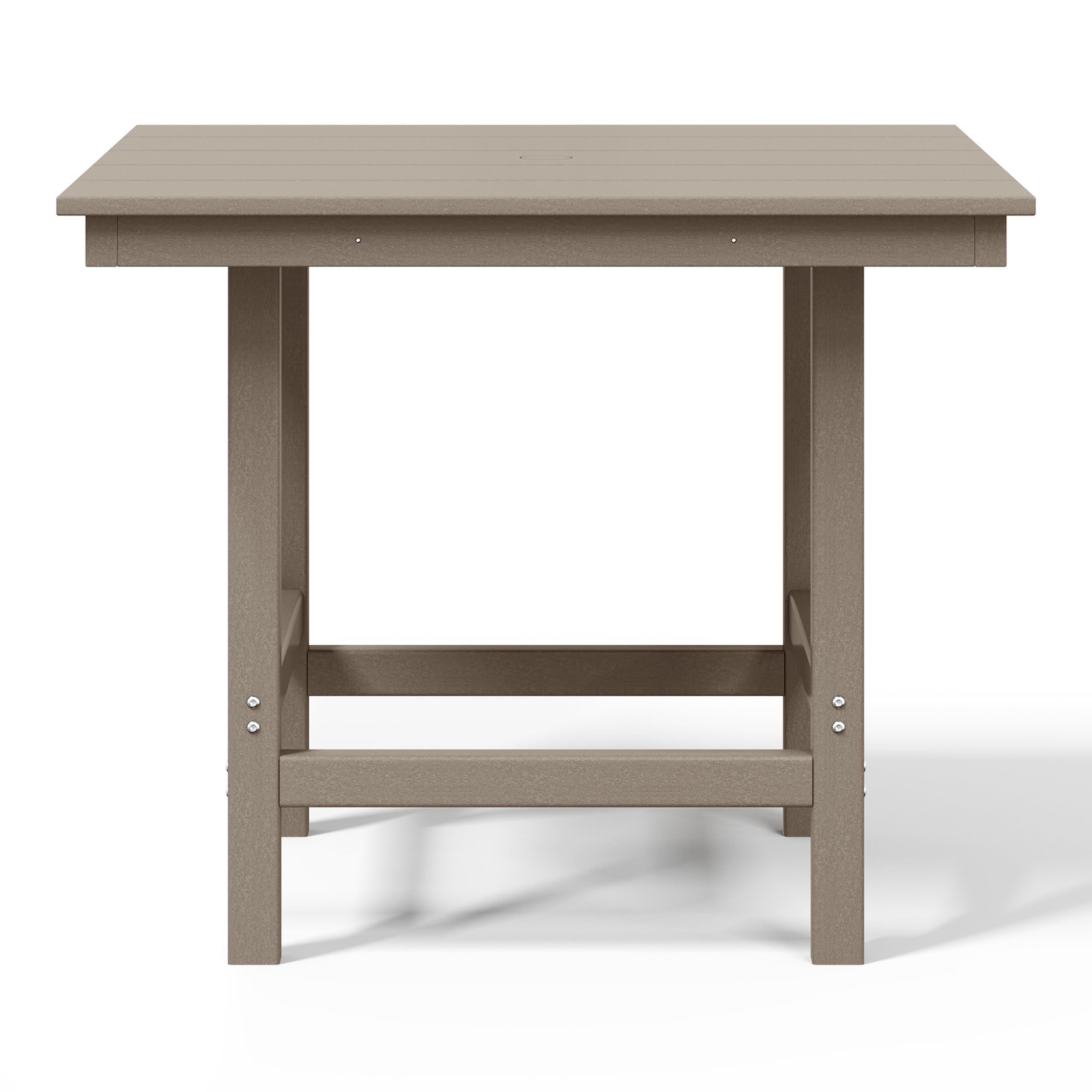 Palms Outdoor HDPE 36" Square Patio Dining Table with Umbrella Hole