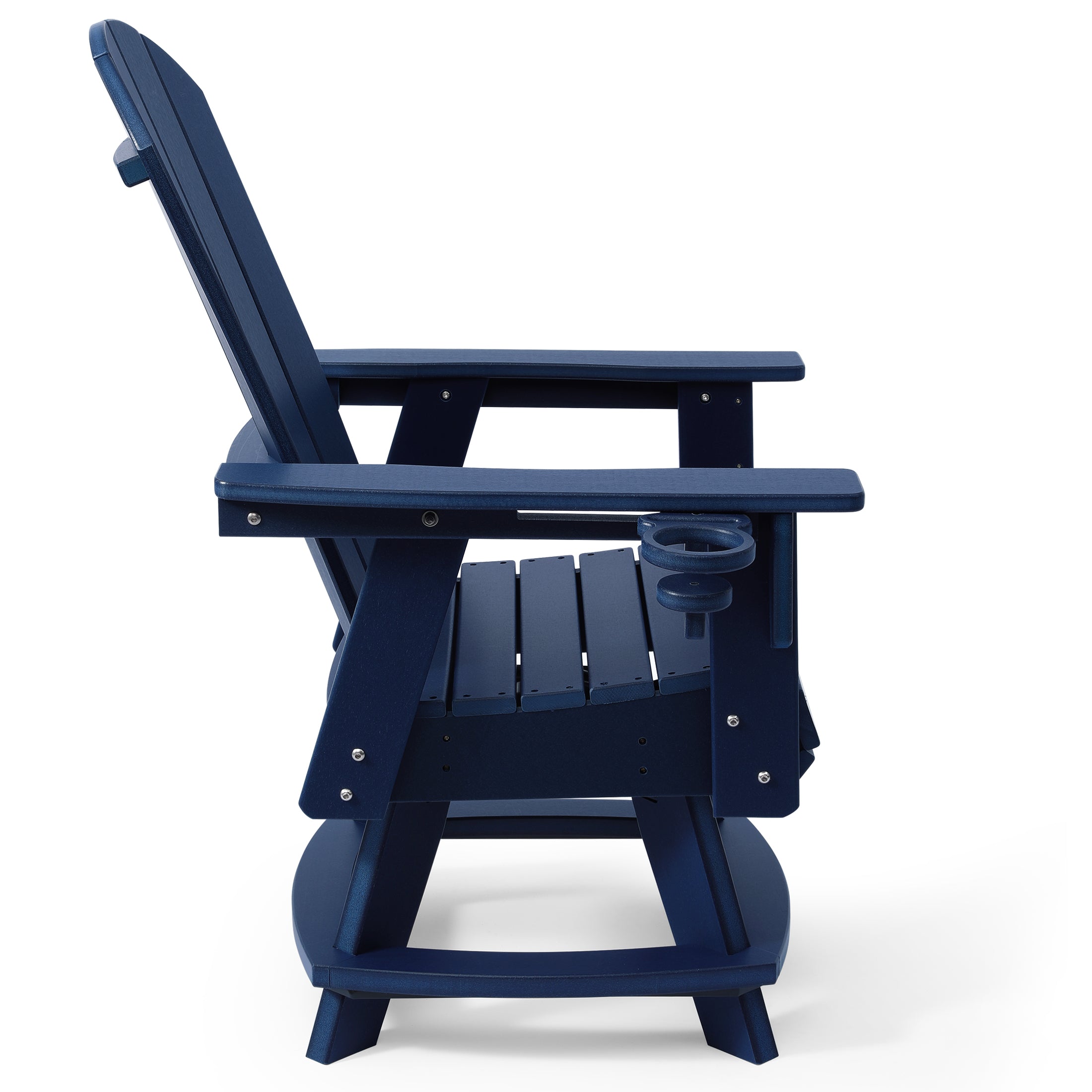 Paradise Outdoor HDPE Swivel Adirondack Patio Dining Chair With Cup Holder