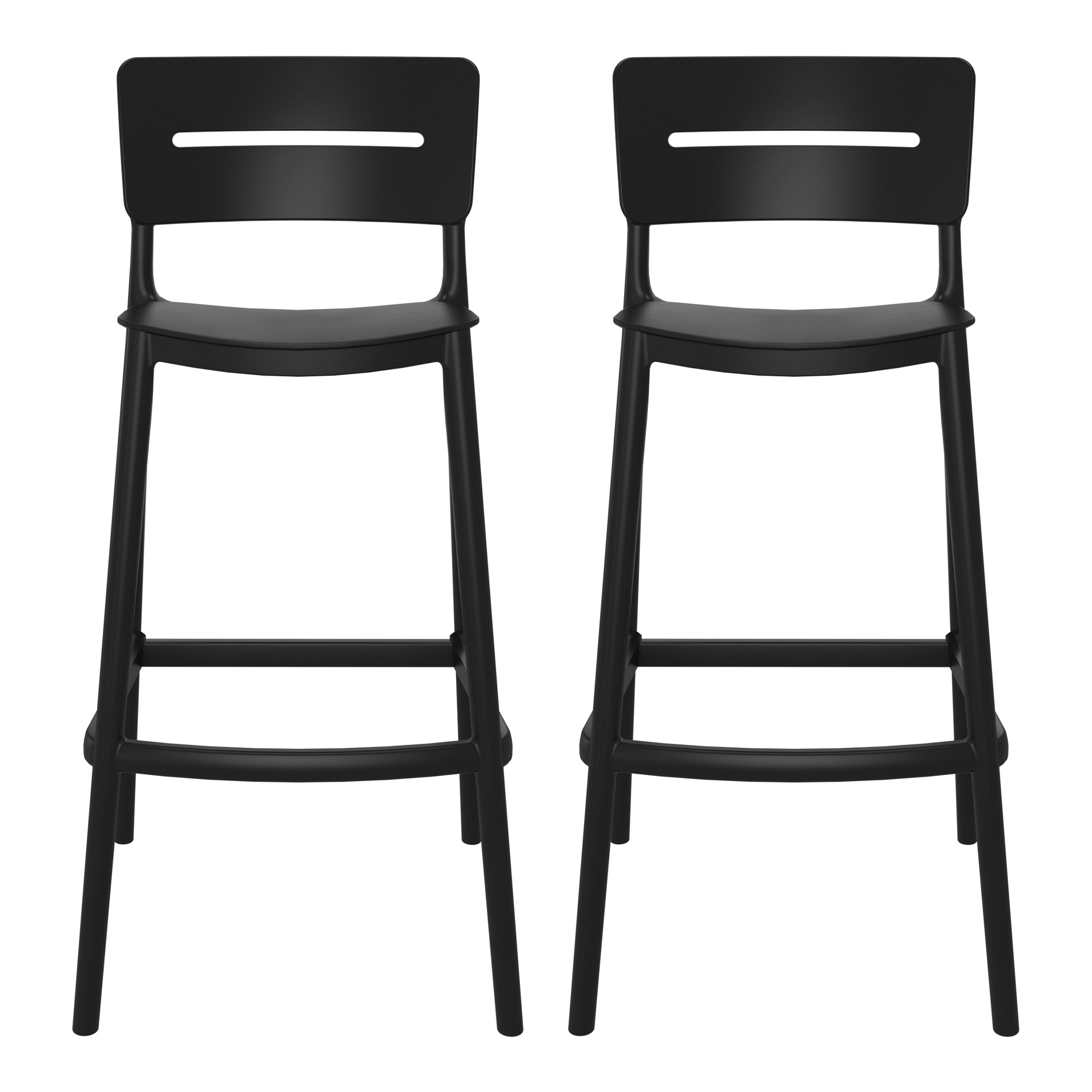 Sunshine Stackable Polypropylene Resin Plastic Outdoor Patio Bar Stools (Set of 2)
