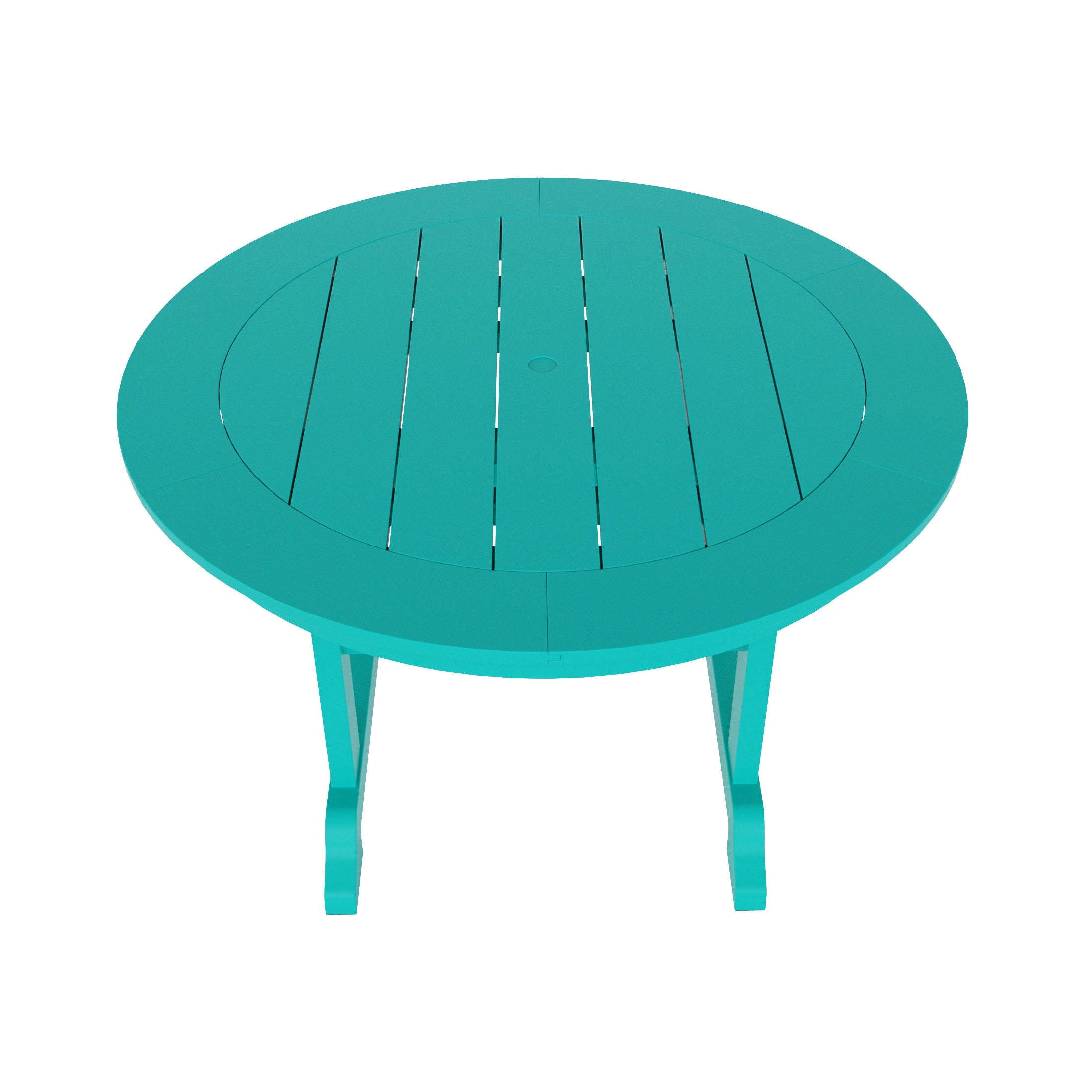 Paradise 5-Piece HDPE Round Patio Dining Table Set with Foldable Chairs