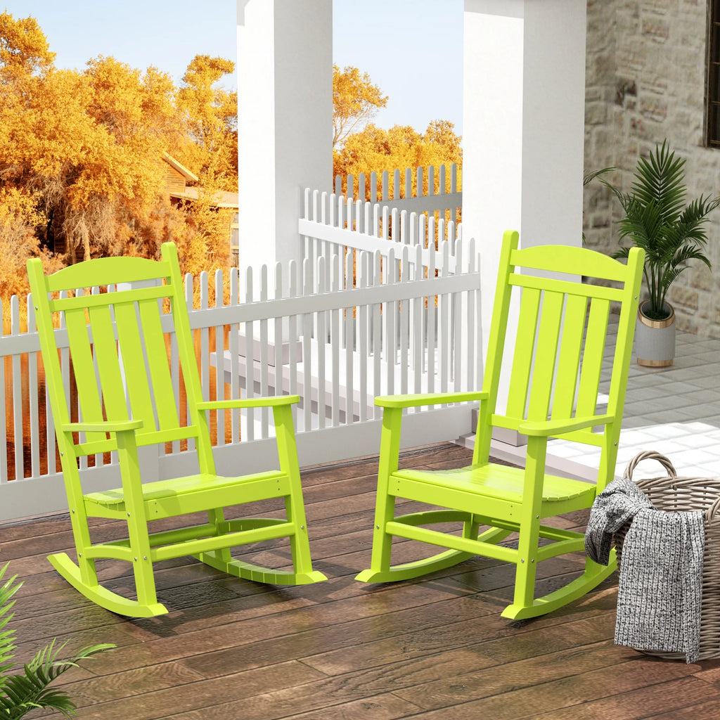 2 Seater Rocking Chair LAKEHOUSE Classic Plastic Outdoor Porch Rocking Chairs (Set of 2 ...