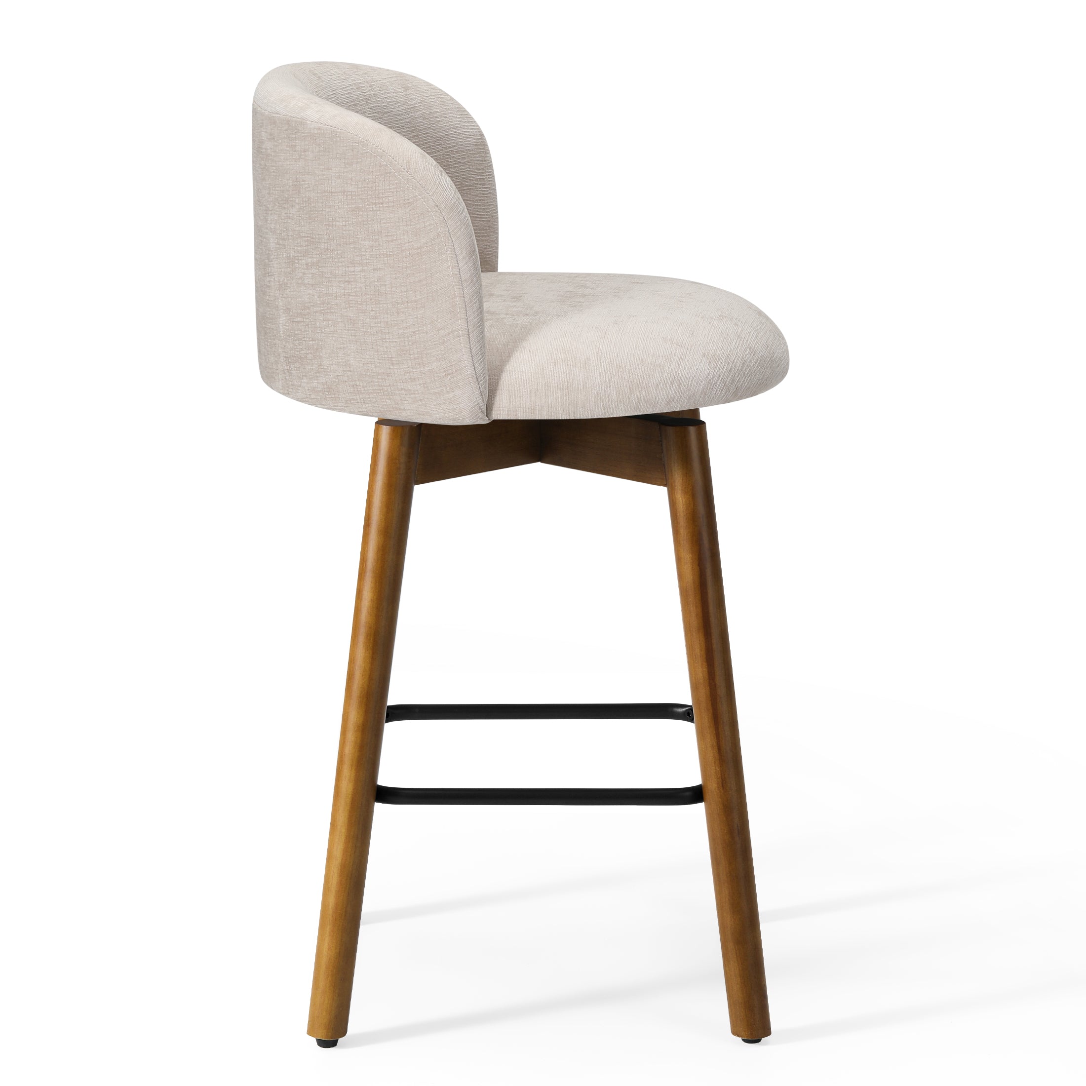 Danburry Modern Chenille Upholstered 26" Counter Height Swivel Bar Stool