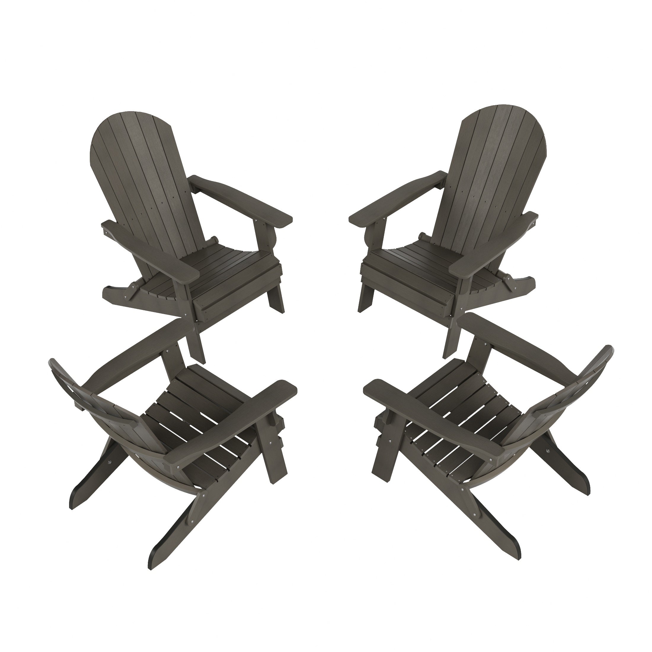 Florence Outdoor Folding Adirondack Seashell Chair (Set of 4)