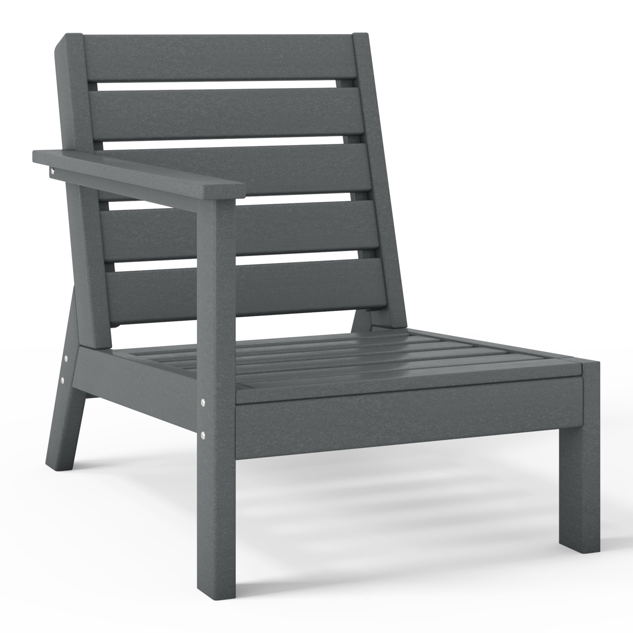 Portsmouth Outdoor Patio HDPE Left Arm Sectional Corner Club Chair with Patio Cushions