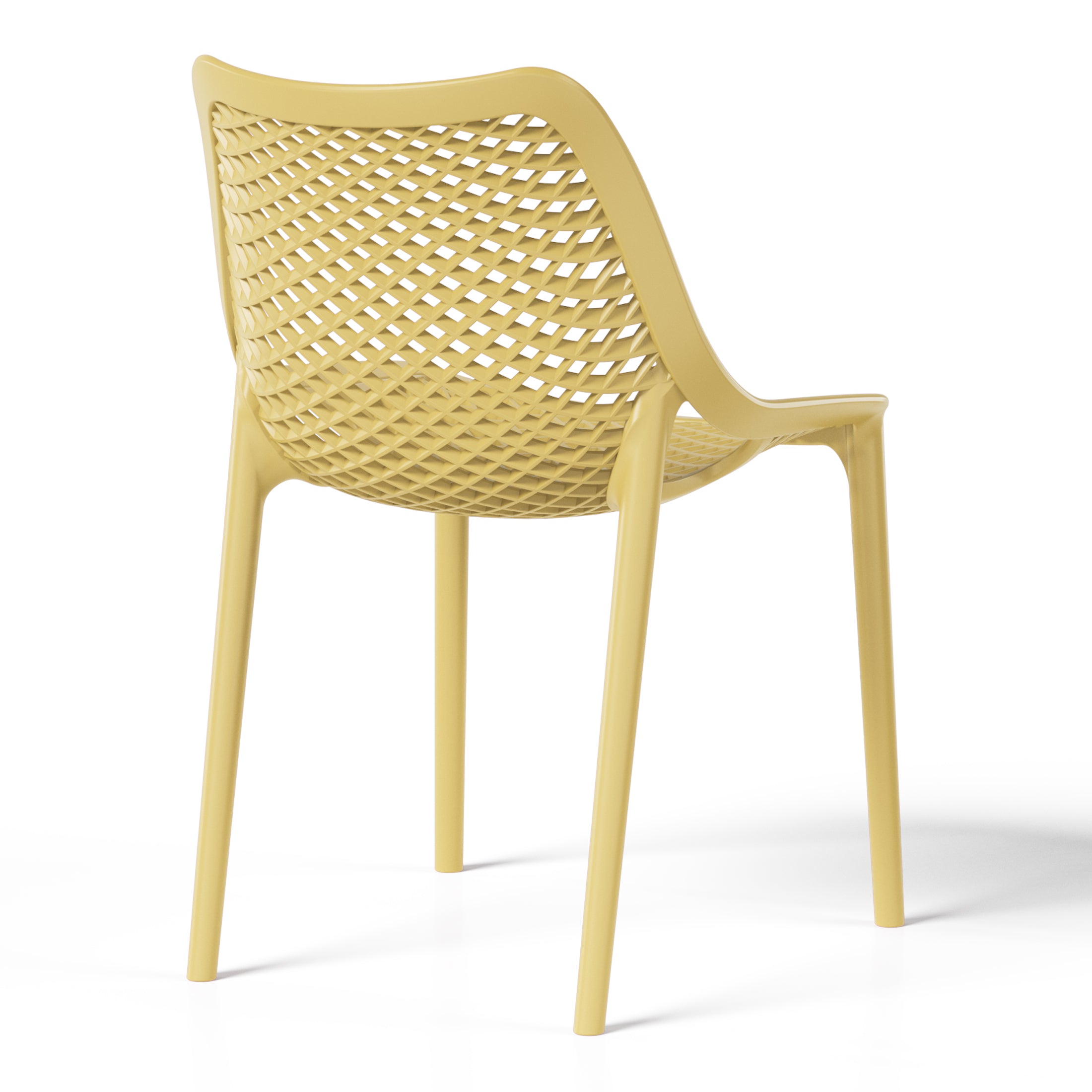 Sunshine Outdoor Stackable Modern Plastic Dining Chairs (Set of 2)