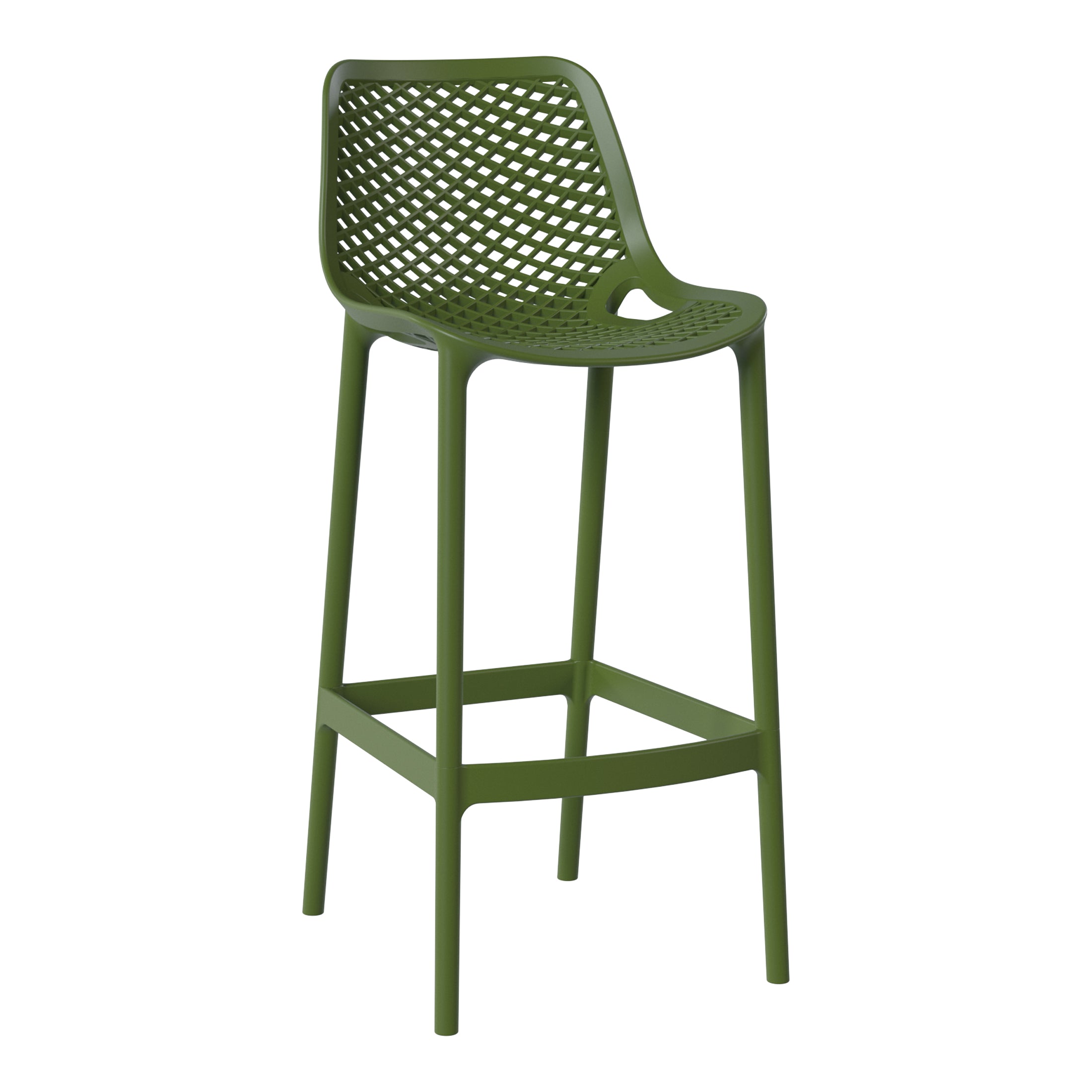 Sunshine 41.75" Outdoor Modern Polypropylene Plastic Patio Bar Height Stools (Set of 2)