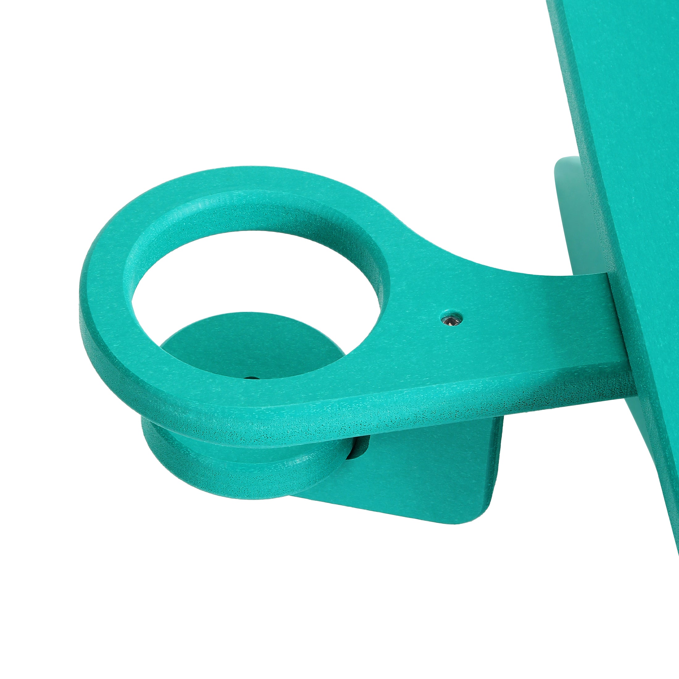 Palms 3-Piece Kids HDPE Modern Adirondack Chairs Set with Square Side Table and Cup Holders