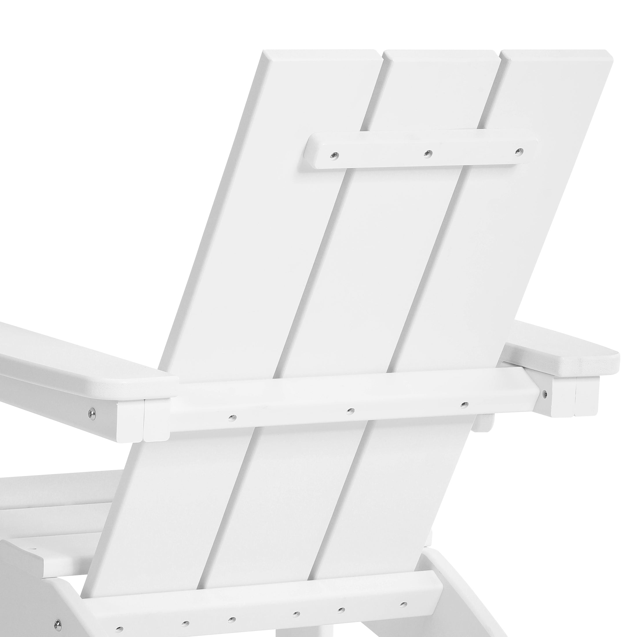 Palms 3-Piece Kids HDPE Modern Adirondack Chairs Set with Square Side Table and Cup Holders