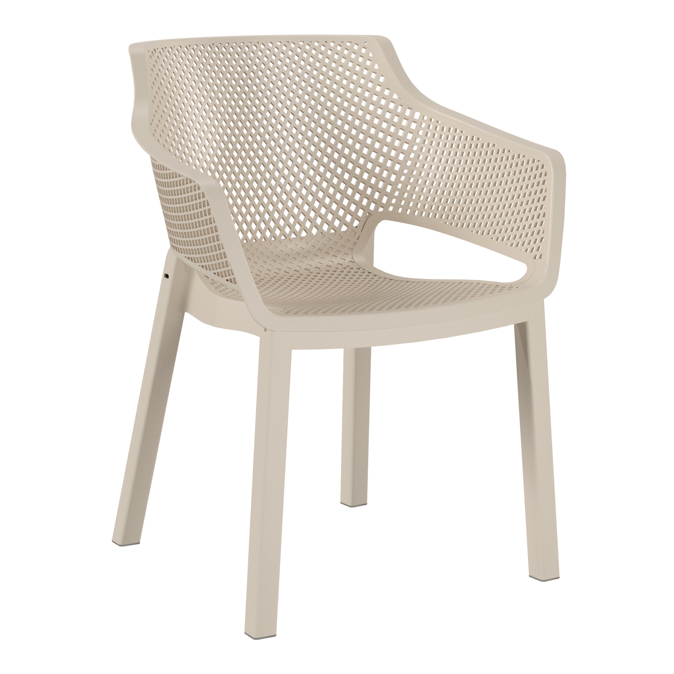 Sunshine Outdoor Modern Stackable Plastic Resin Patio Dining Armchair (Set of 4)