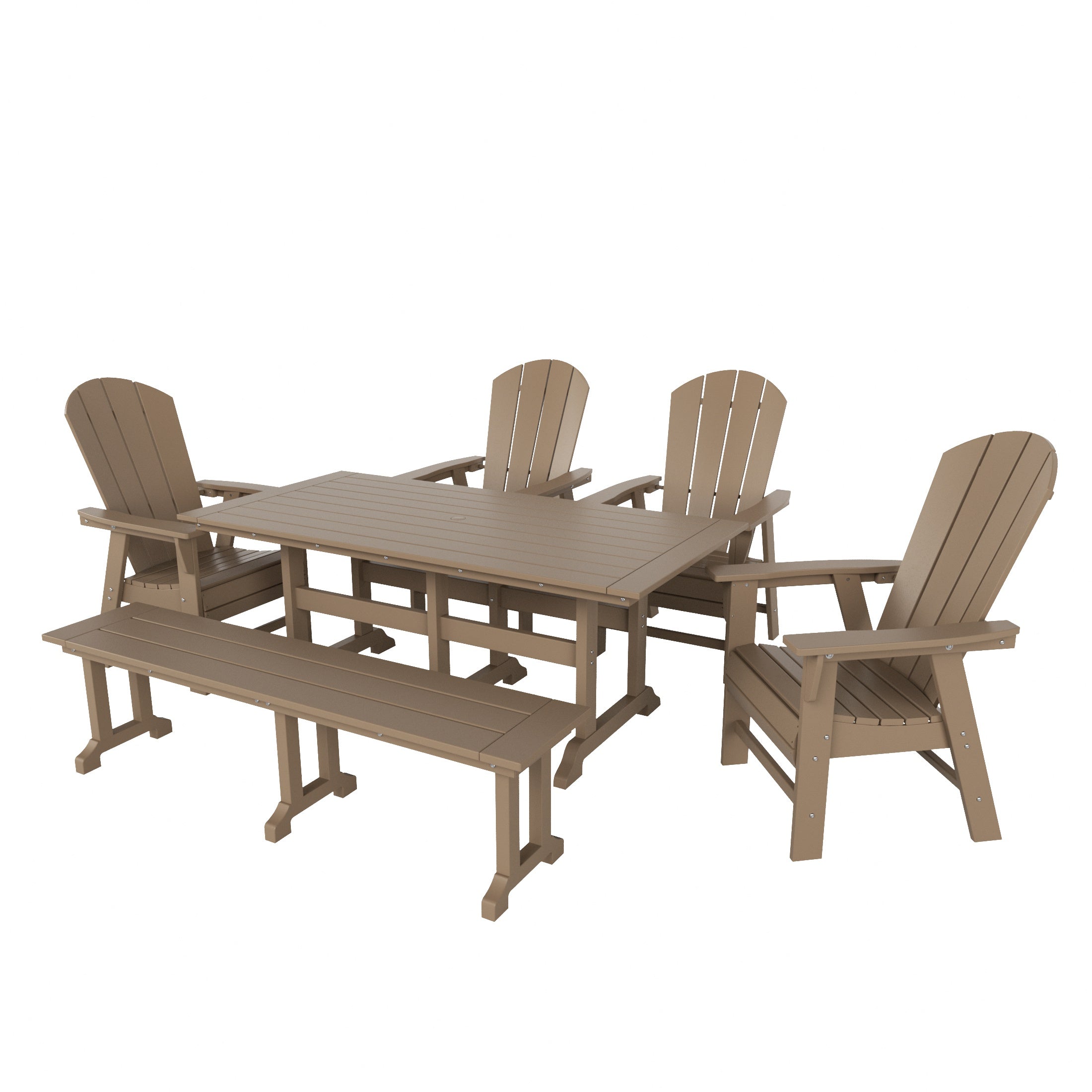 Paradise 6 Piece Outdoor Patio Dining Table and Armchair