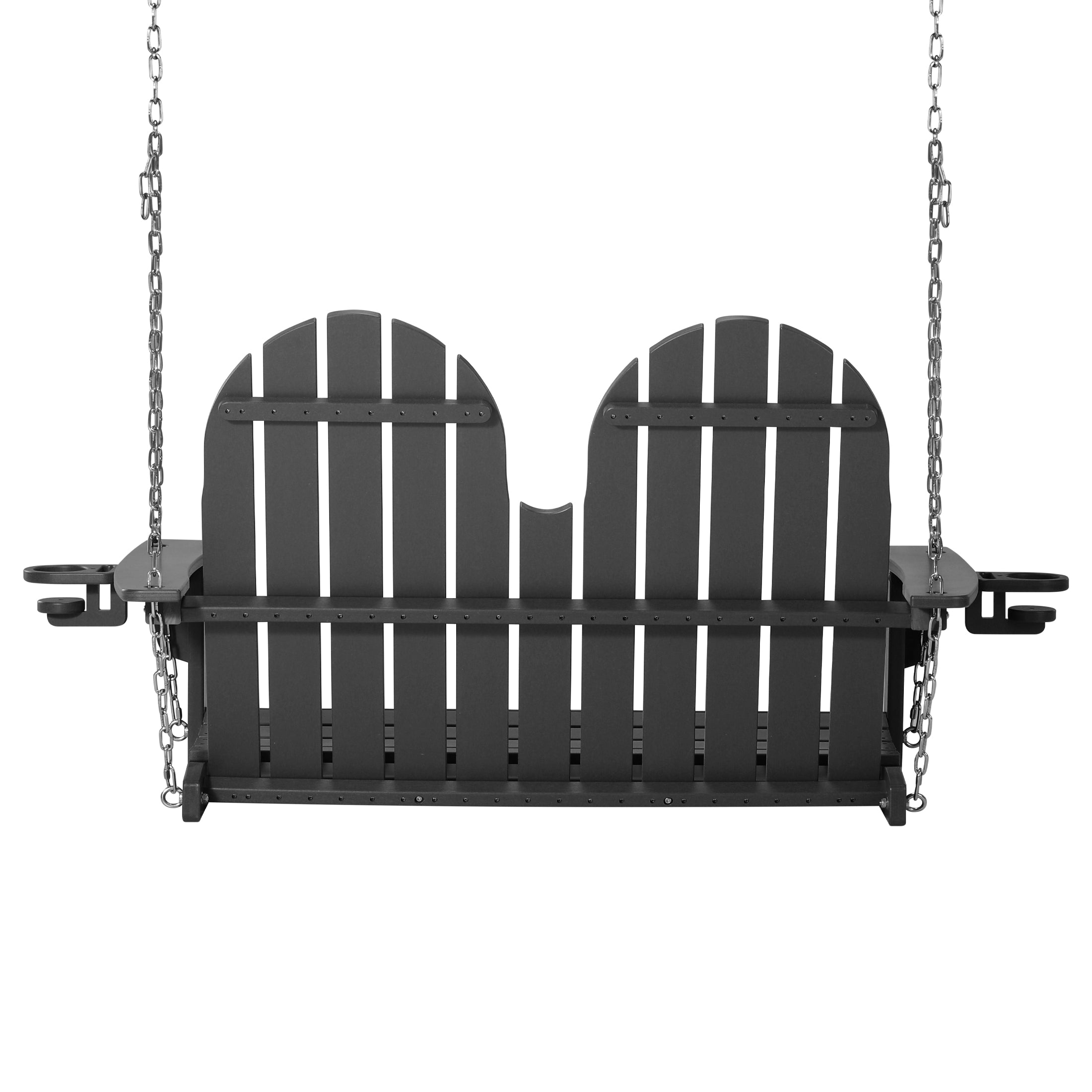 Savannah 4ft Outdoor HDPE Poly Farmhouse Hanging Porch Swing With Cup Holders